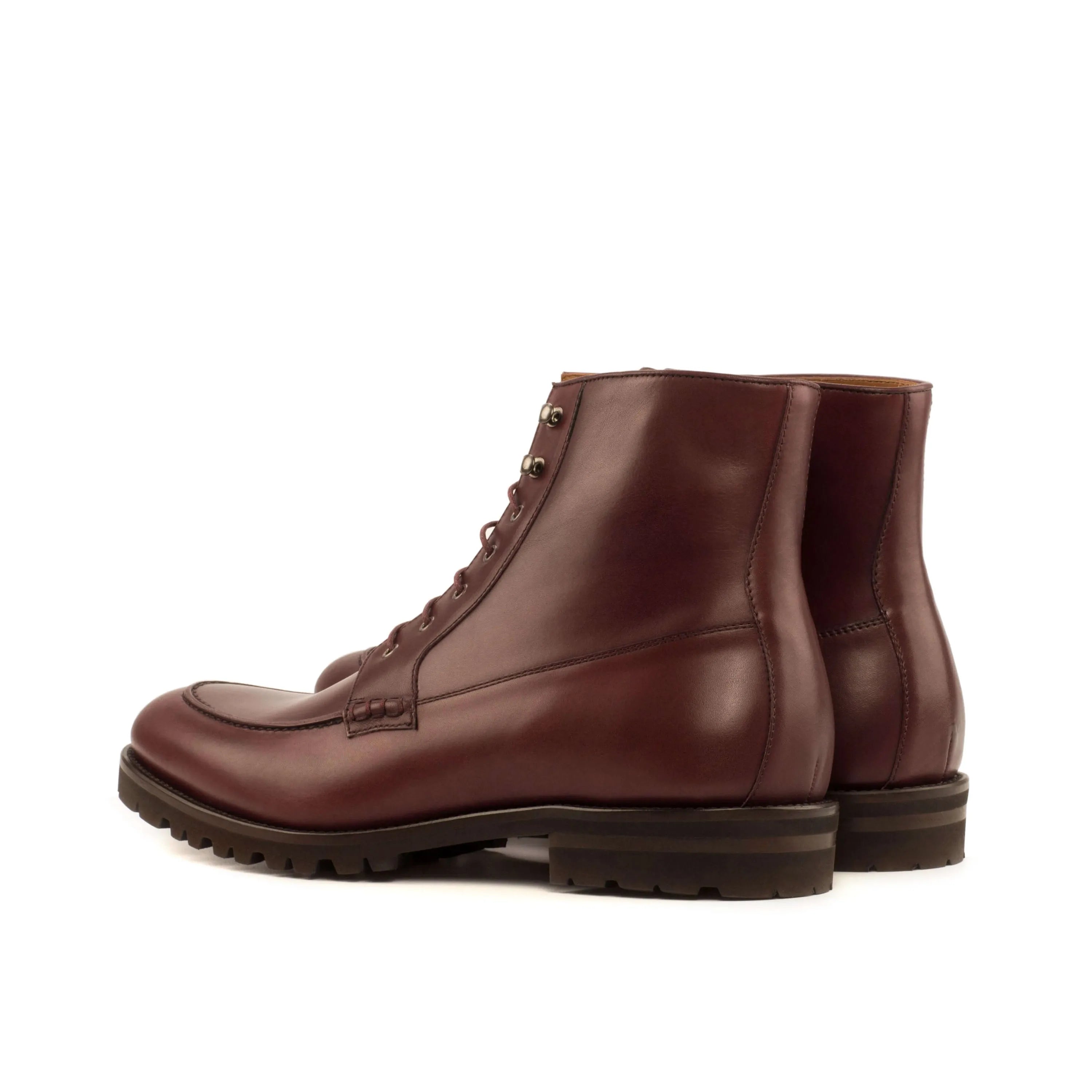 Abrilio moc boot in burgundy leather ankle style