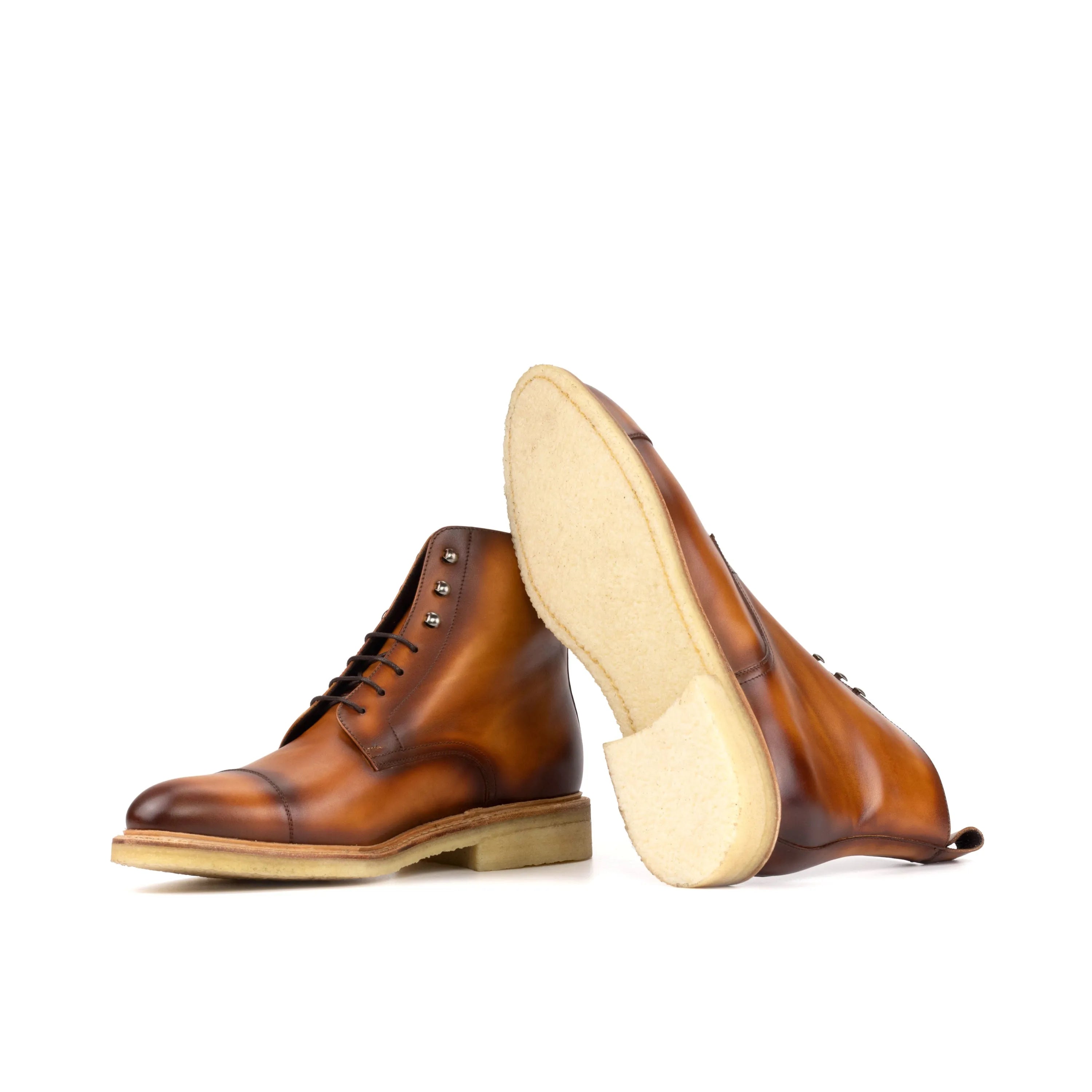 Allisio jumper boots: brown leather lace-up design