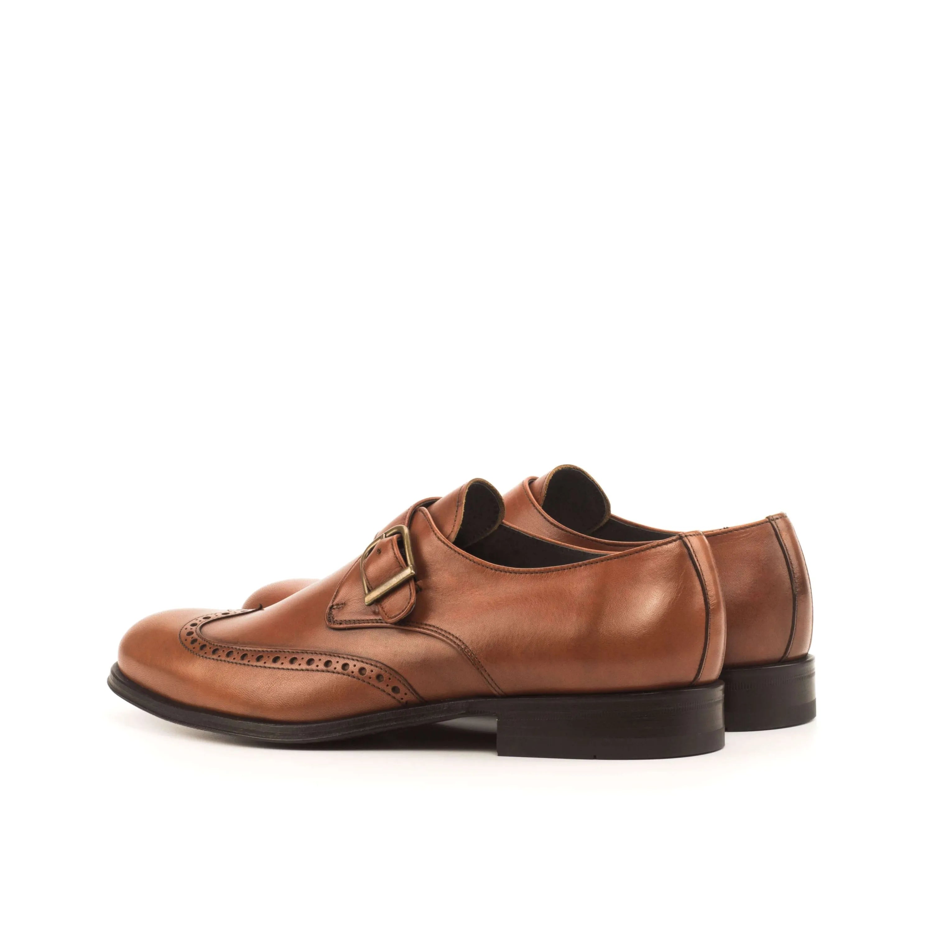 Pair of brown leather Alo Single Monk shoes