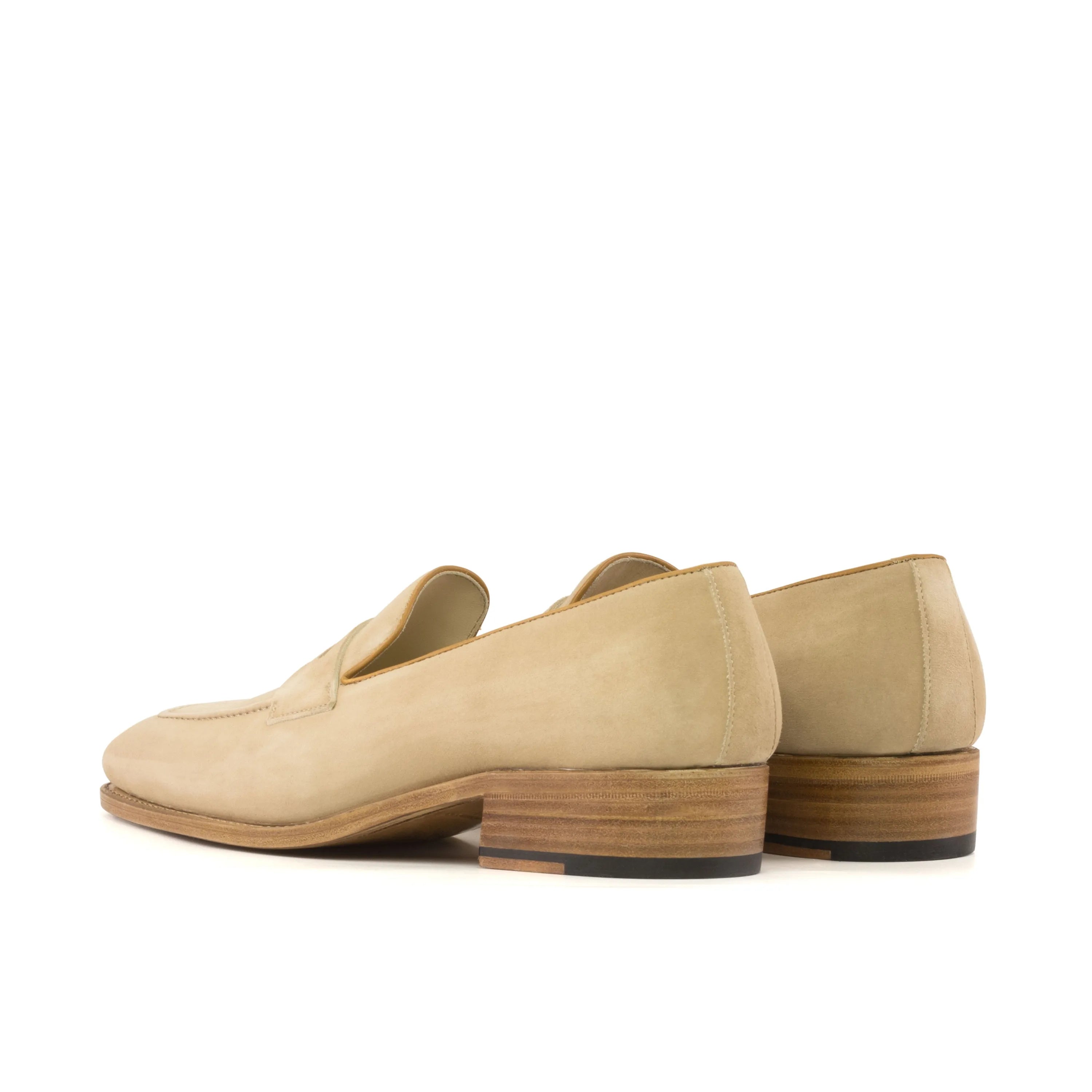Alonzo loafers in beige leather, luxury bespoke shoes for men