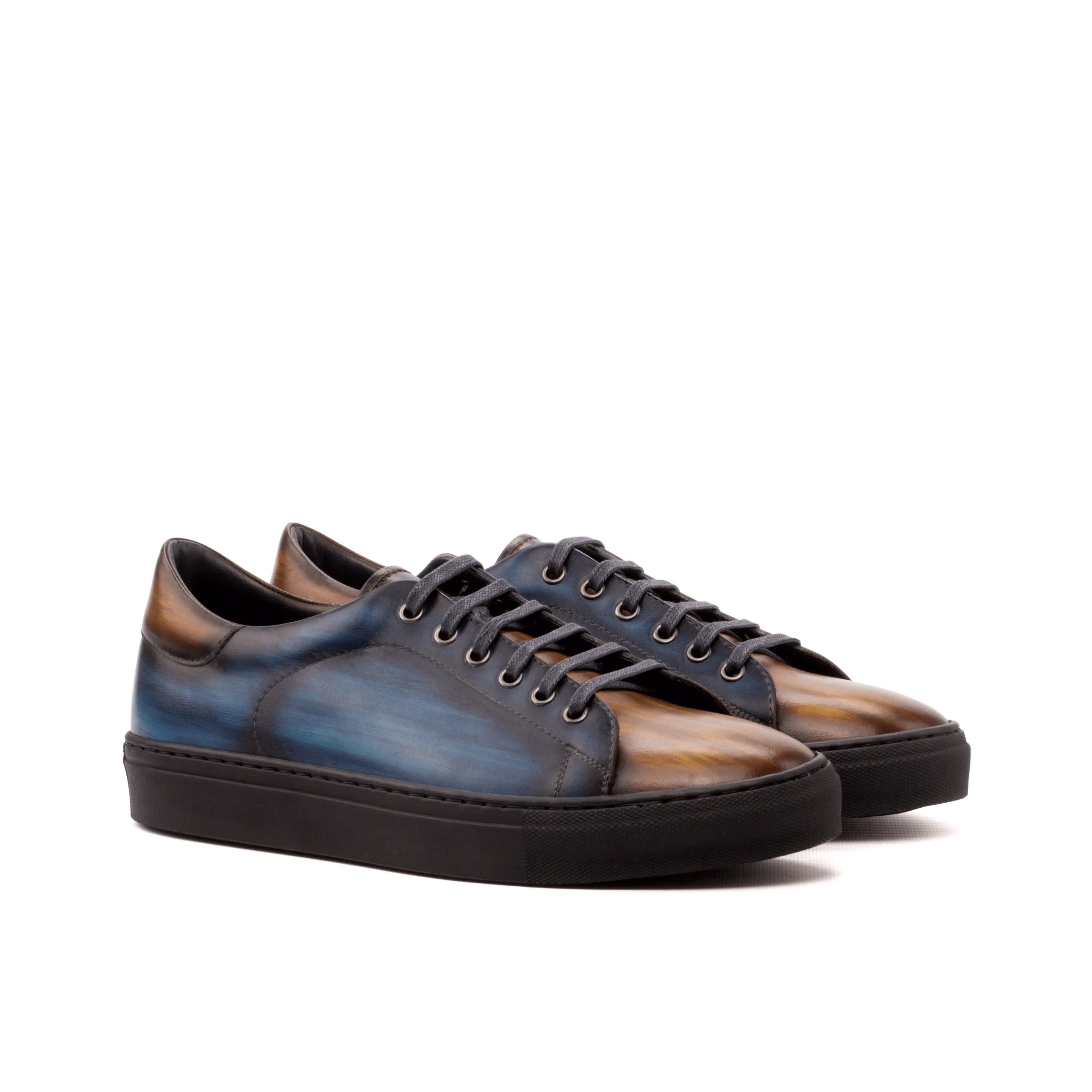 Azat trainer patina sneaker with two-toned leather design