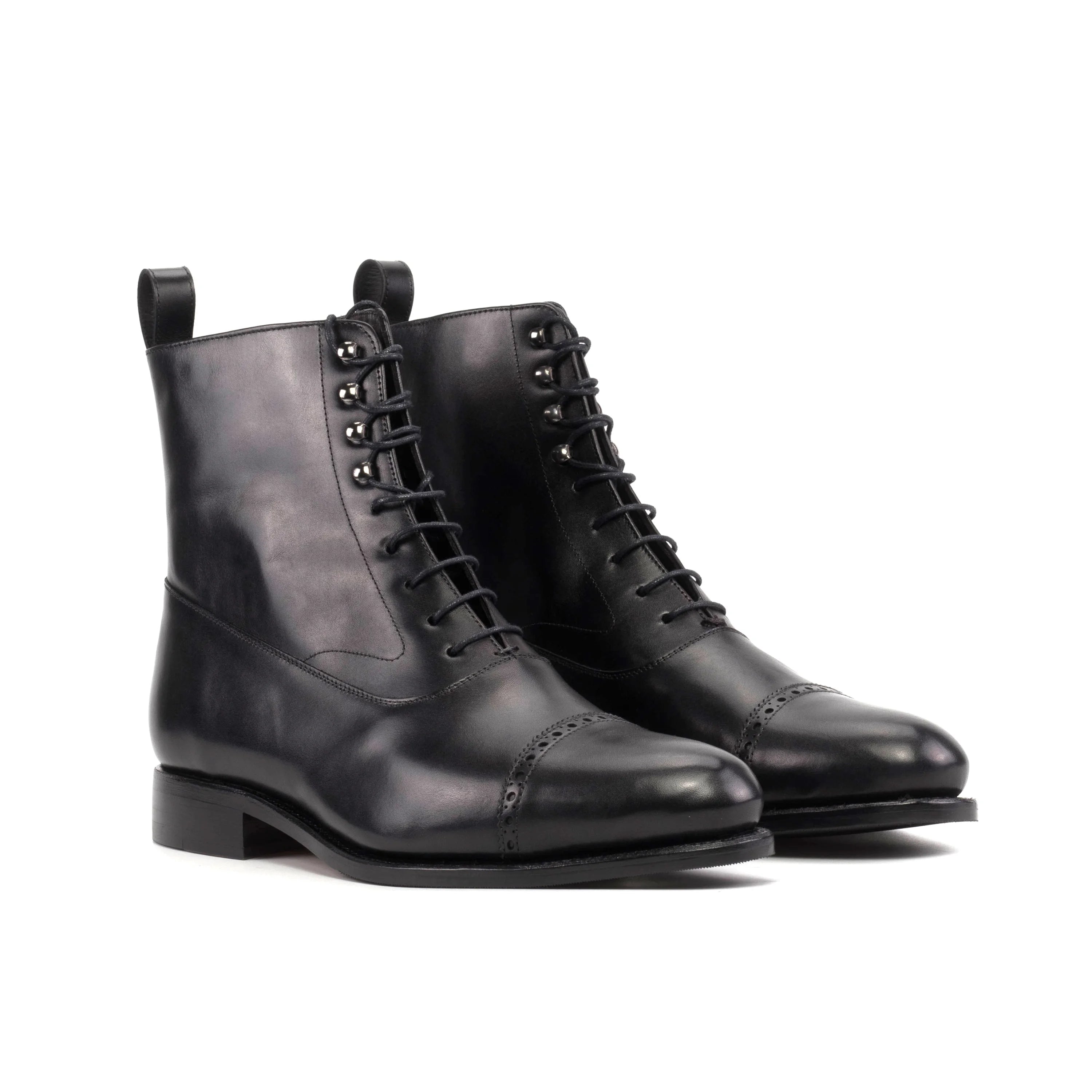 Bartos Balmoral Boots II with black leather closed channel lacing