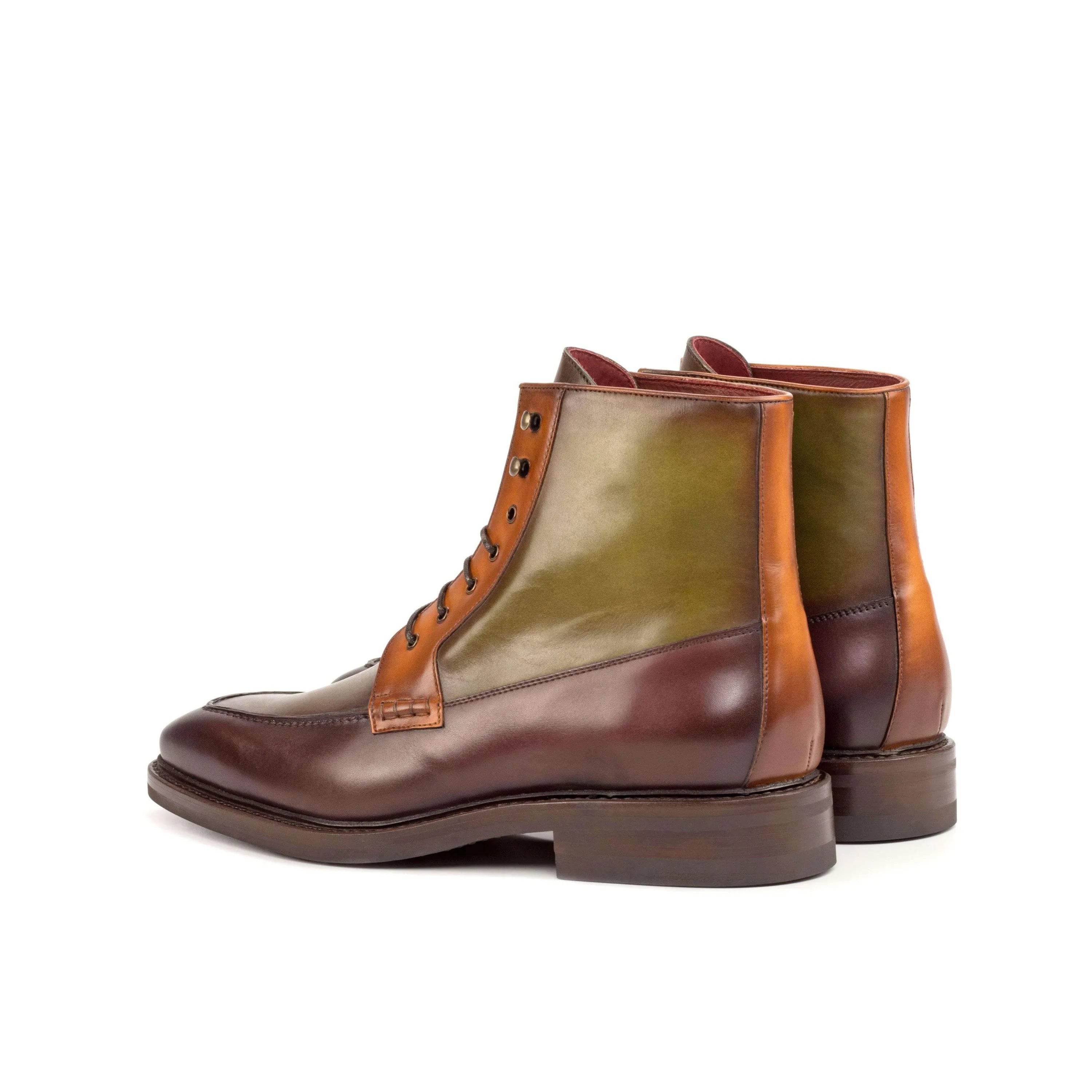 Birmingham moc boot with two-toned leather ankle design