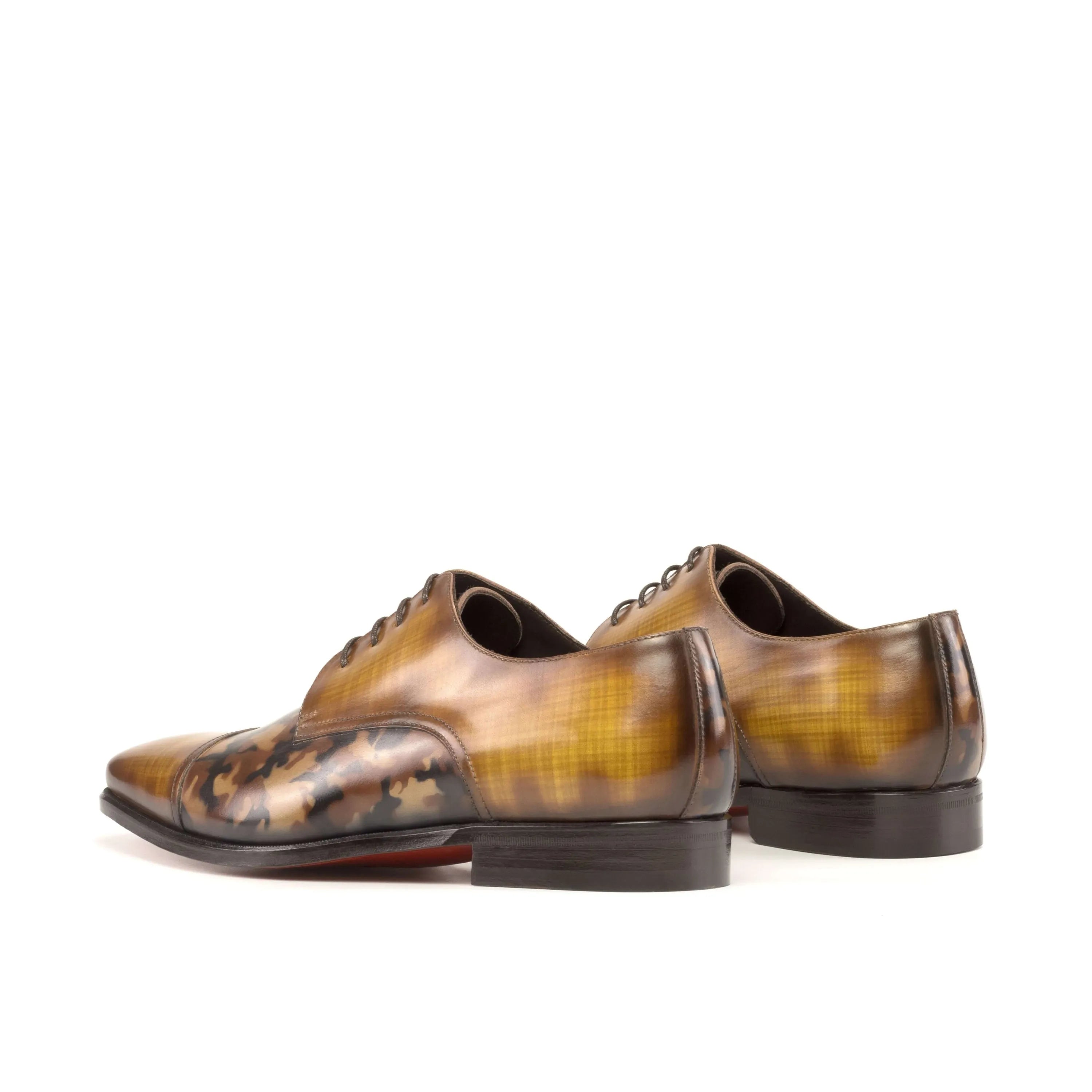 Bristol patina derby shoes in leather with rich patina finish