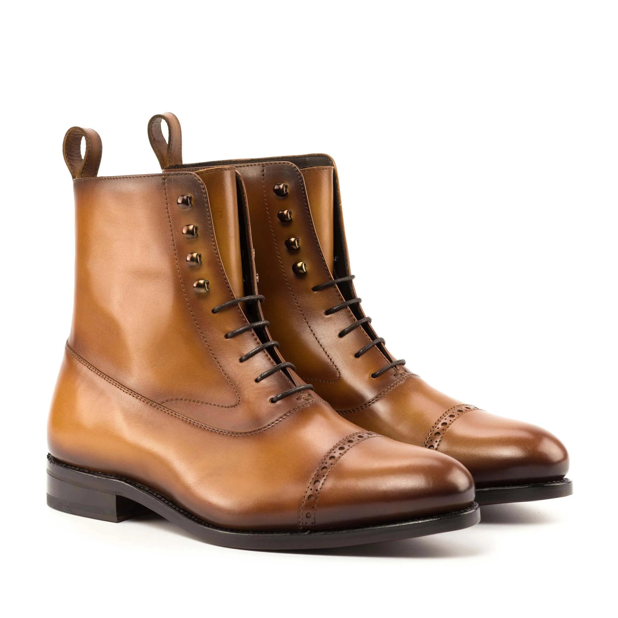 Pair of brown leather lace-up Cainon Balmoral boots