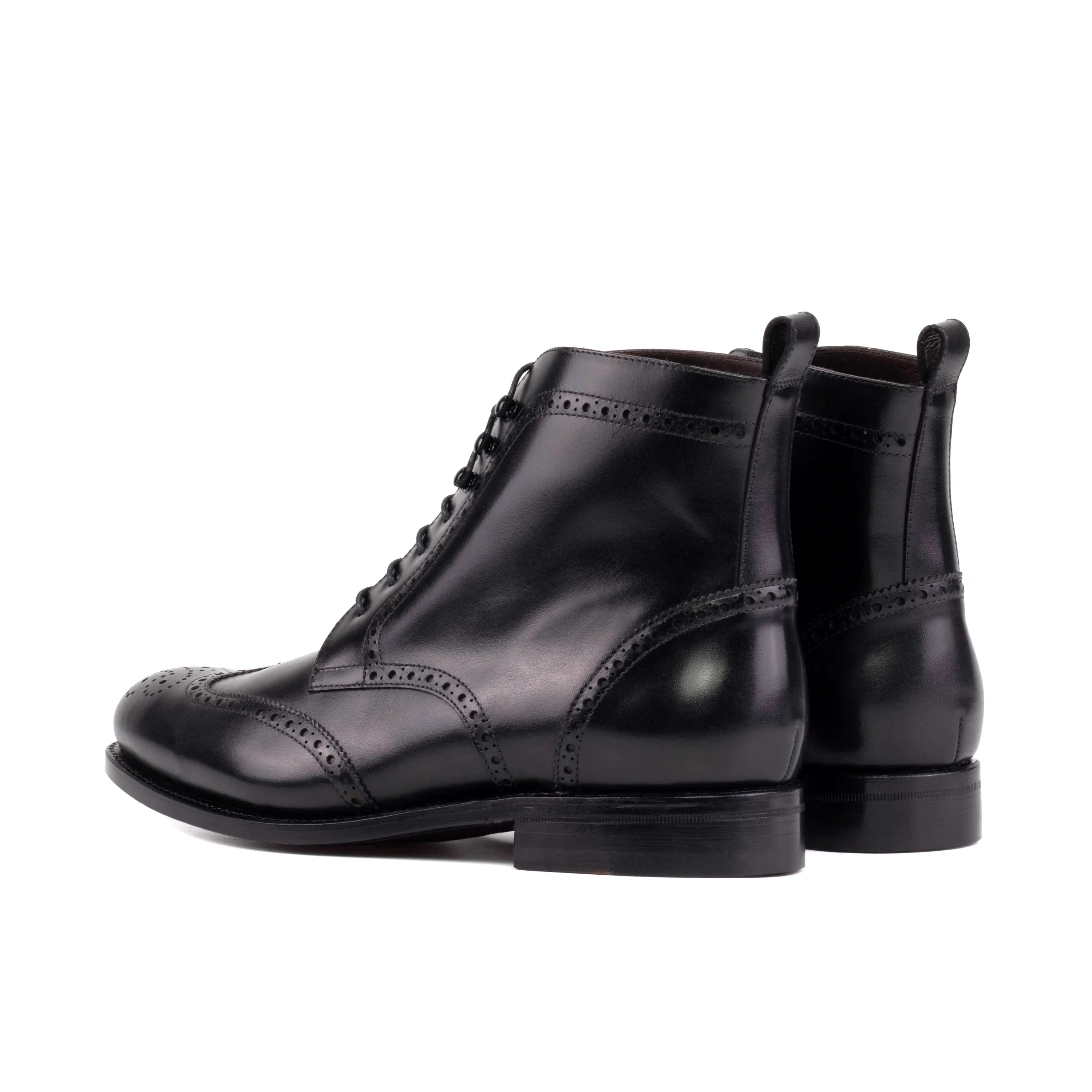 Pair of black leather Capital Military Brogue Boots