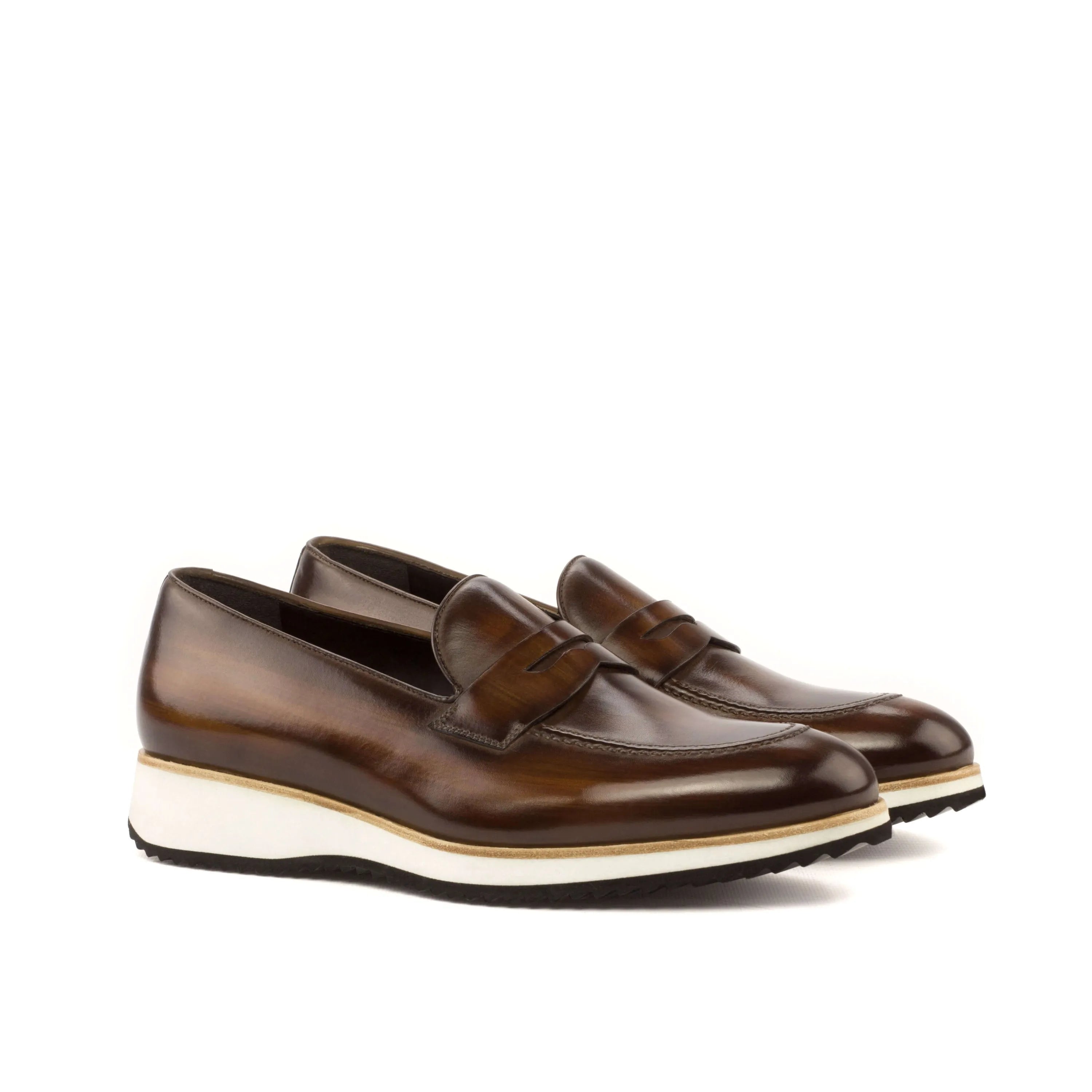 Cato Patina loafers in brown leather penny style