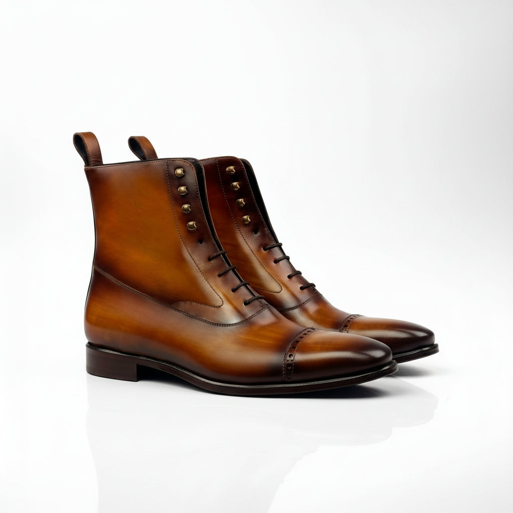 Chalky W Balmoral brown leather lace-up boots for men