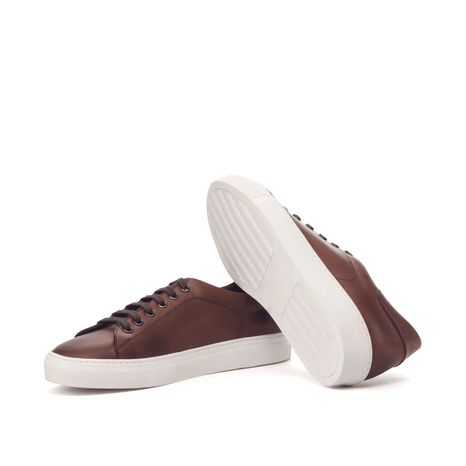 Claus Trainer Sneaker II brown leather sneakers with white soles