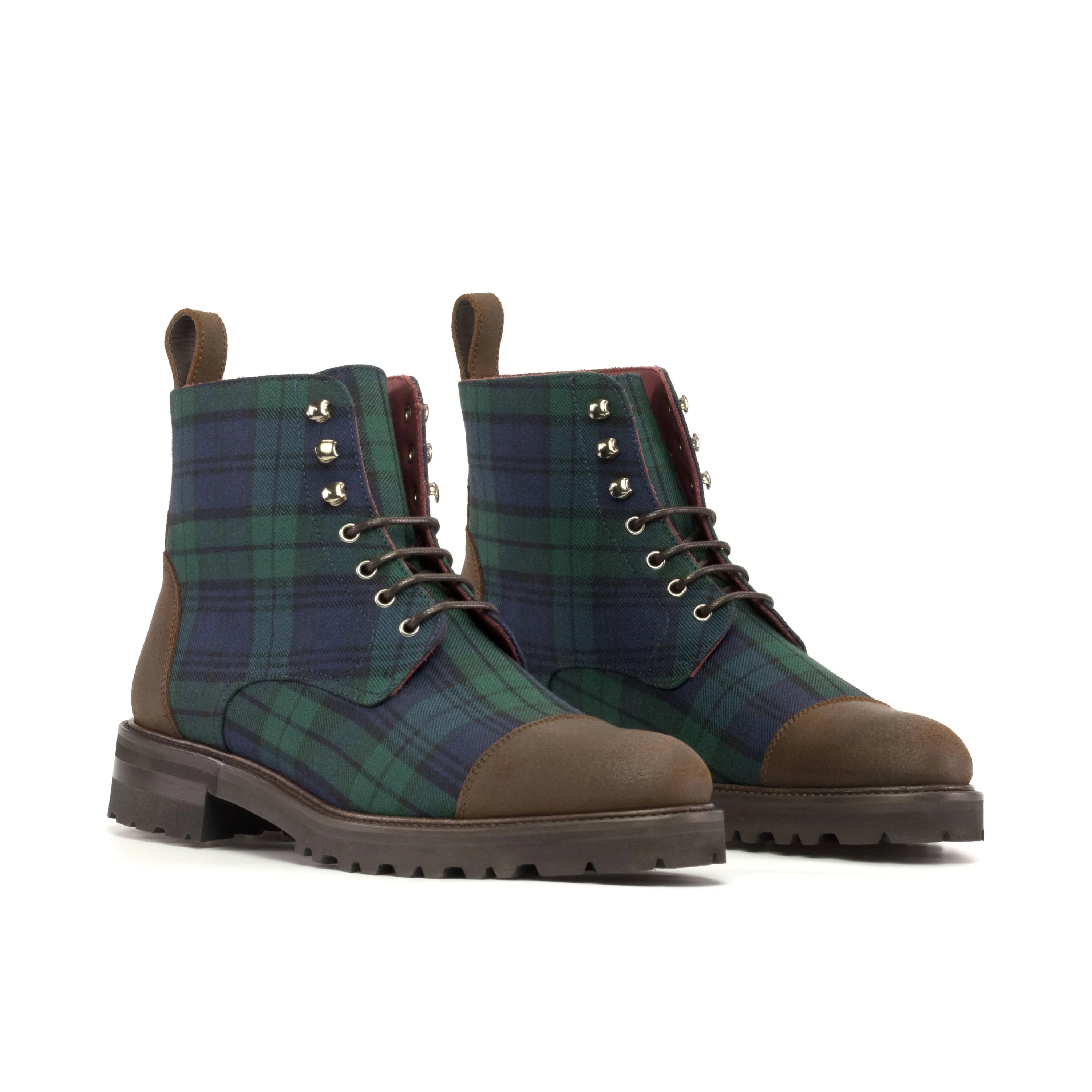 Dano ladies captoe boots II in plaid lace-up design