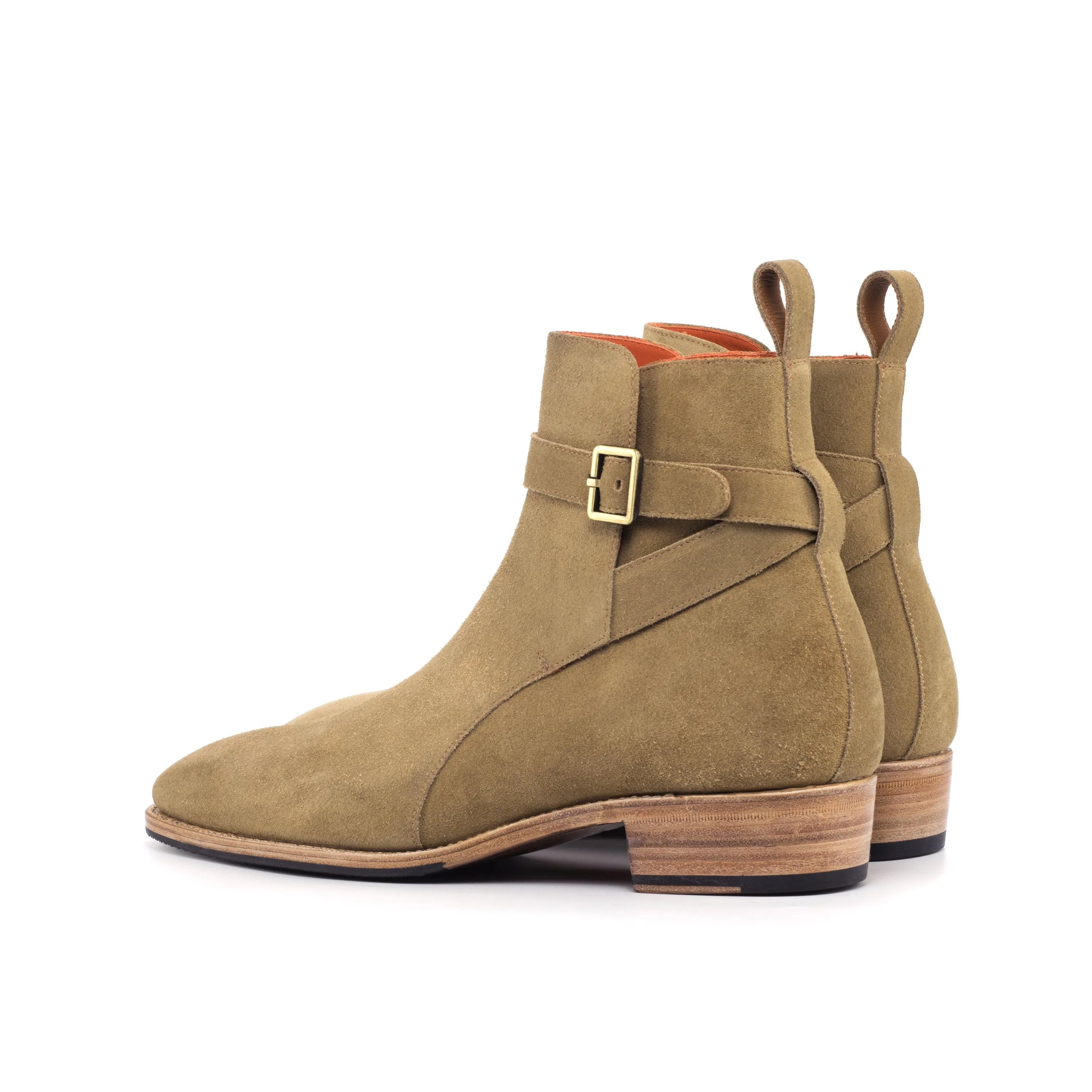 Tan suede Dany Jodhpur Boots with ankle buckle