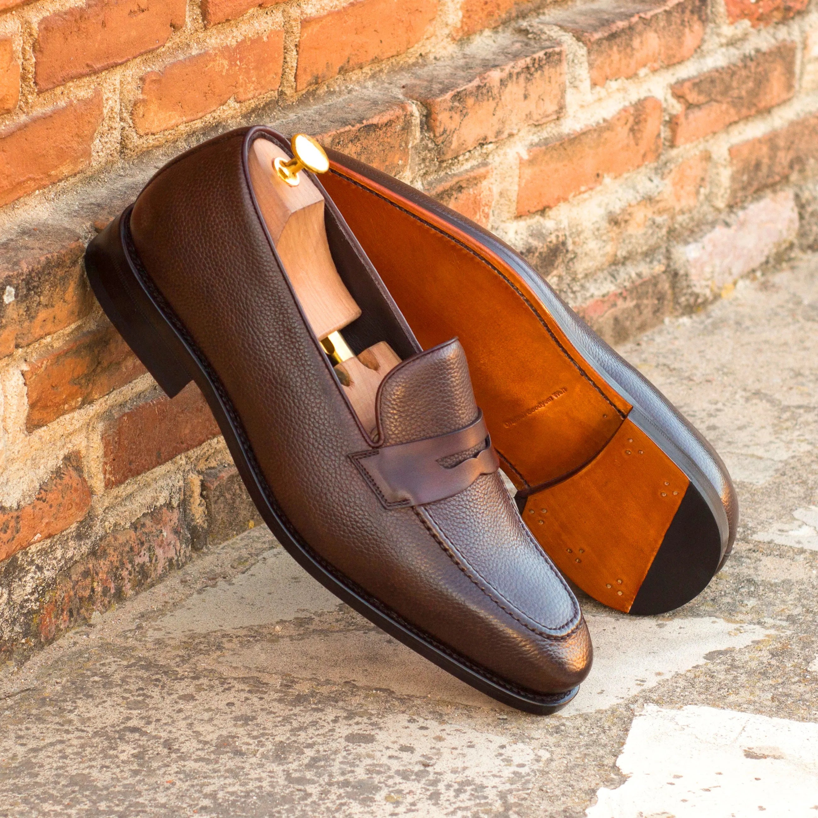 Dark brown Darko loafers, luxury bespoke shoes for men