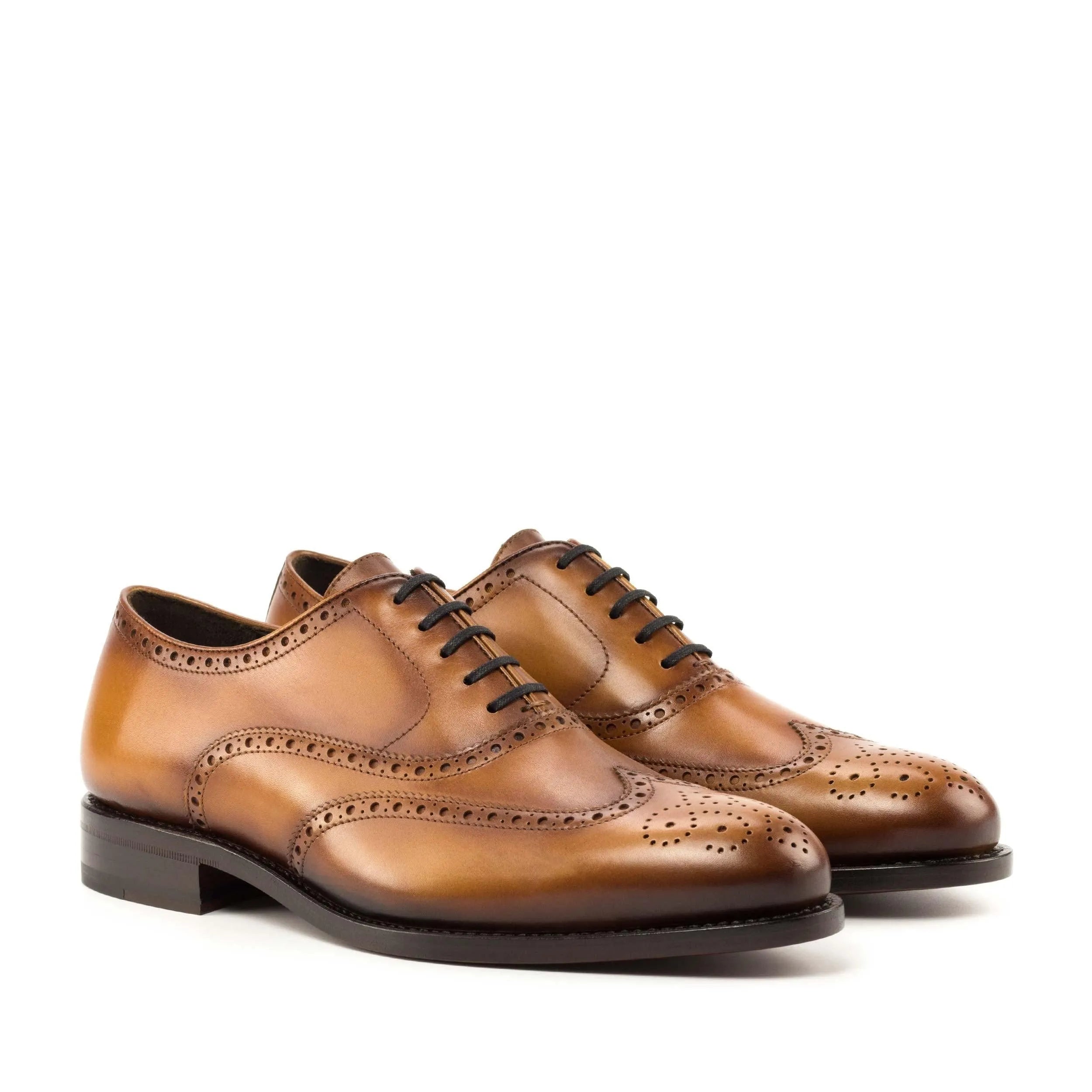 Darwill full brogue brown leather wingtip dress shoes