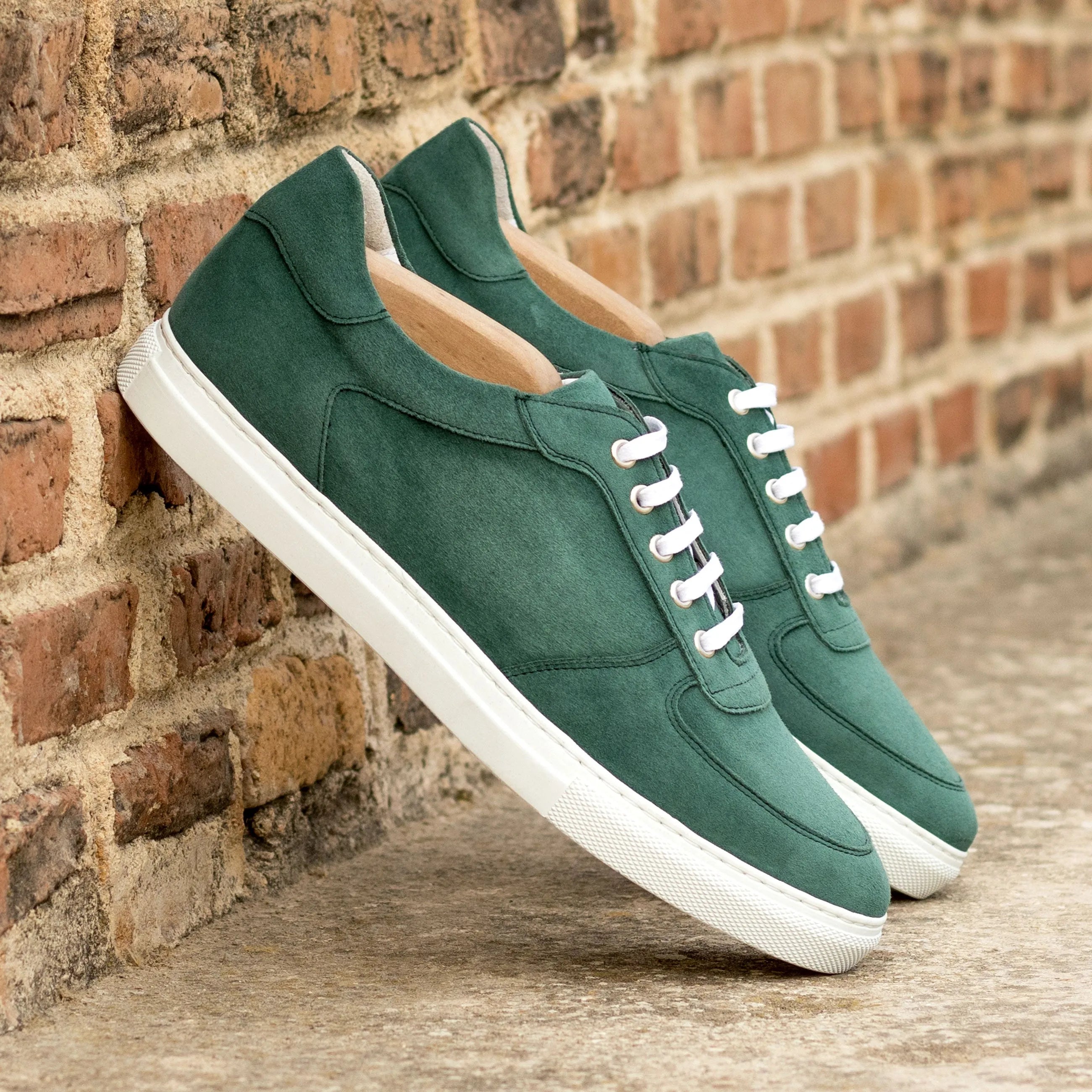 Green suede Demion Low Top trainer sneakers for men
