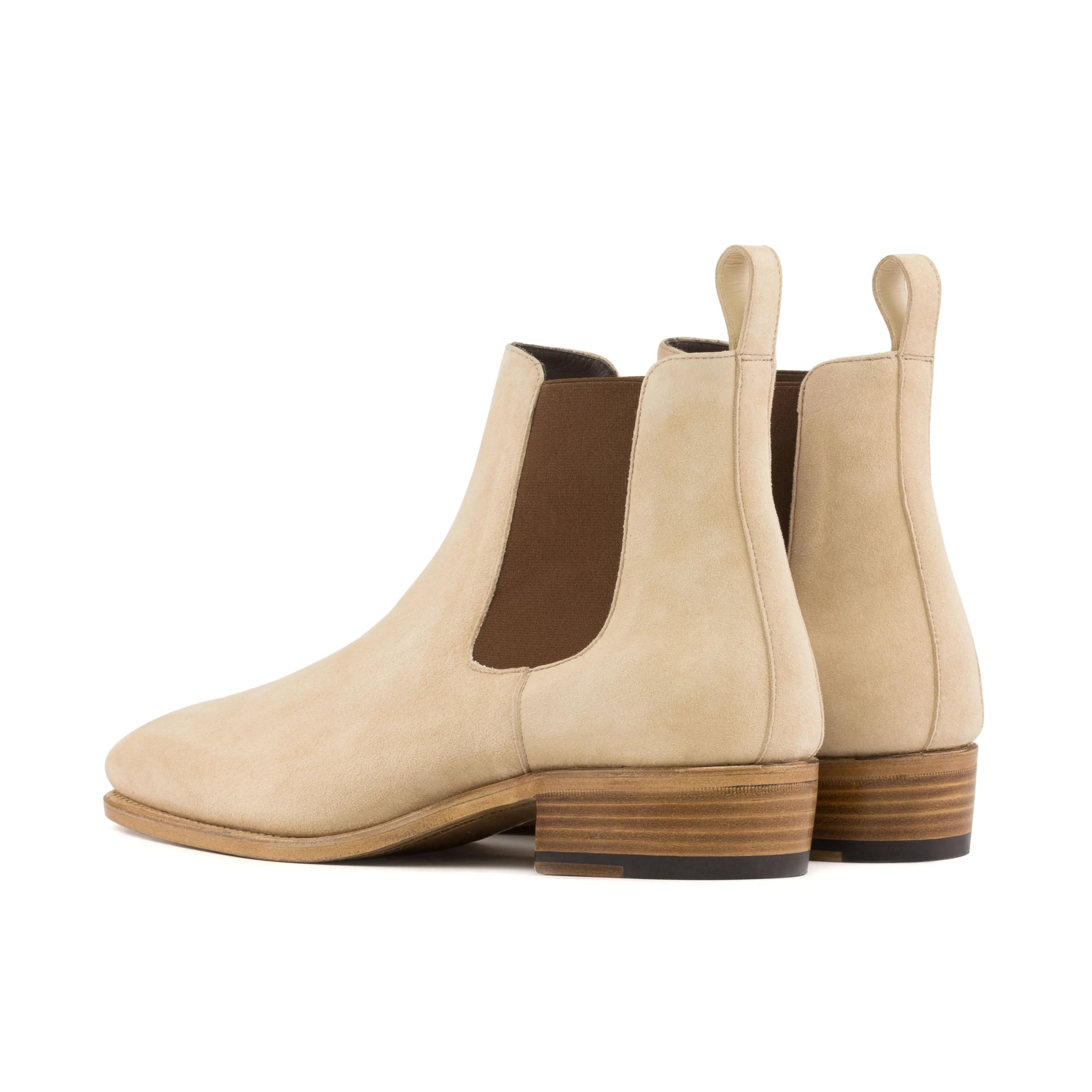 Deneb Chelsea Boots II in beige leather with natural Goodyear welt