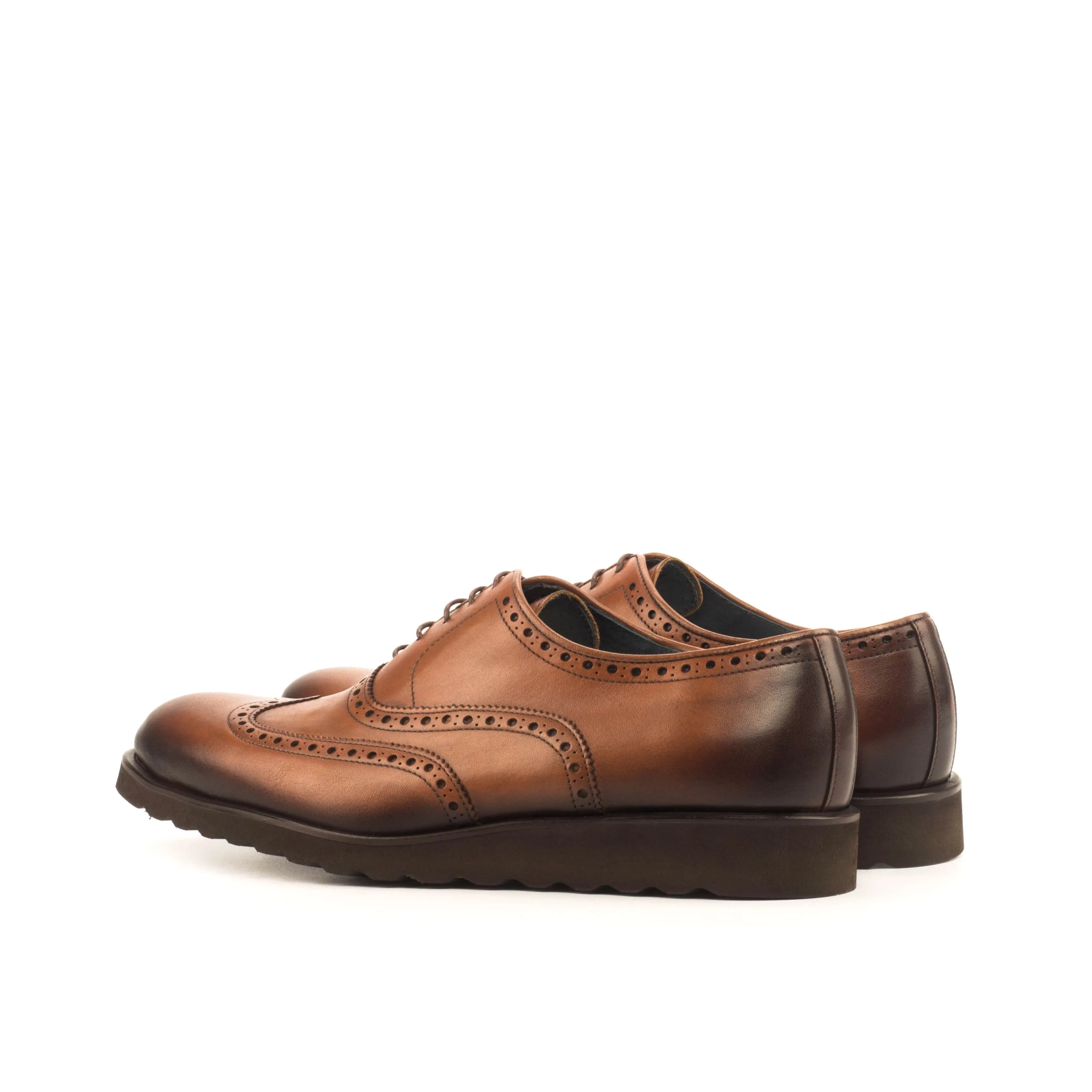 Brown leather Dyami full brogue shoes, luxury bespoke dress shoes for men