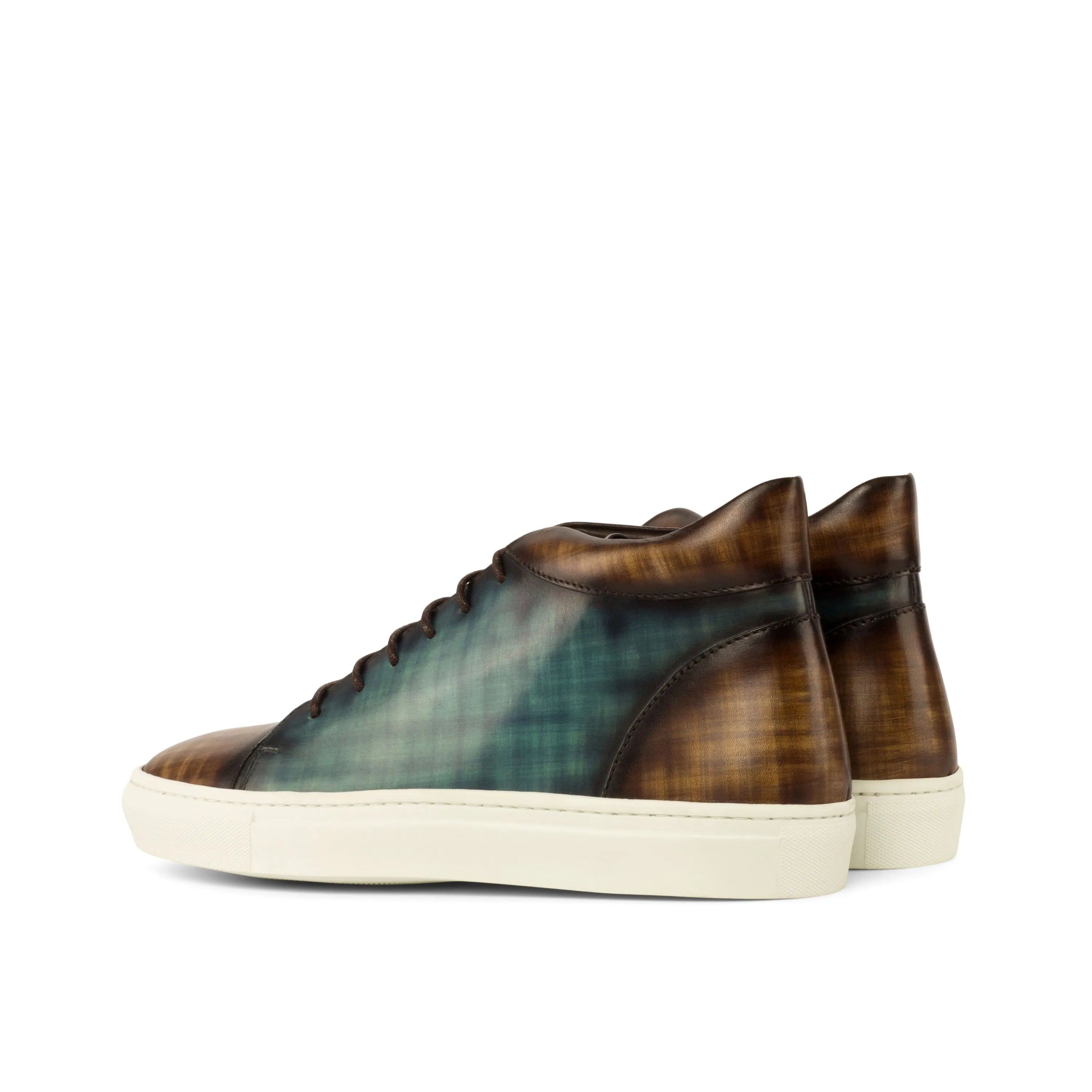 Elano Patina high top sneakers in leather, back view