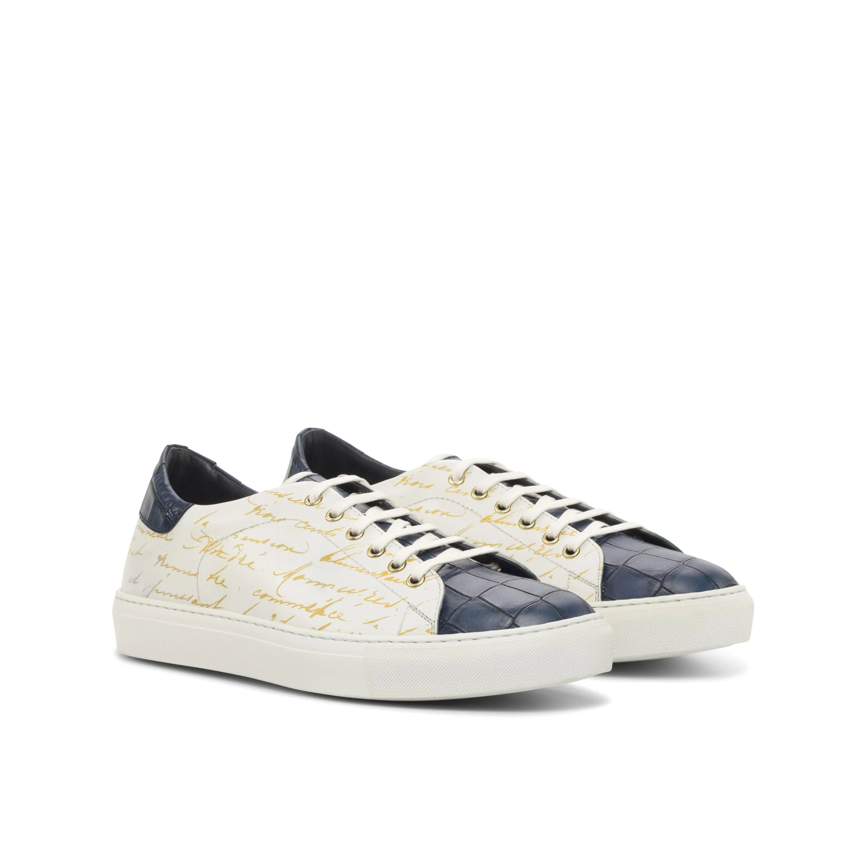 Stylish blue and white Frost Trainer Sneaker with cupsole pattern