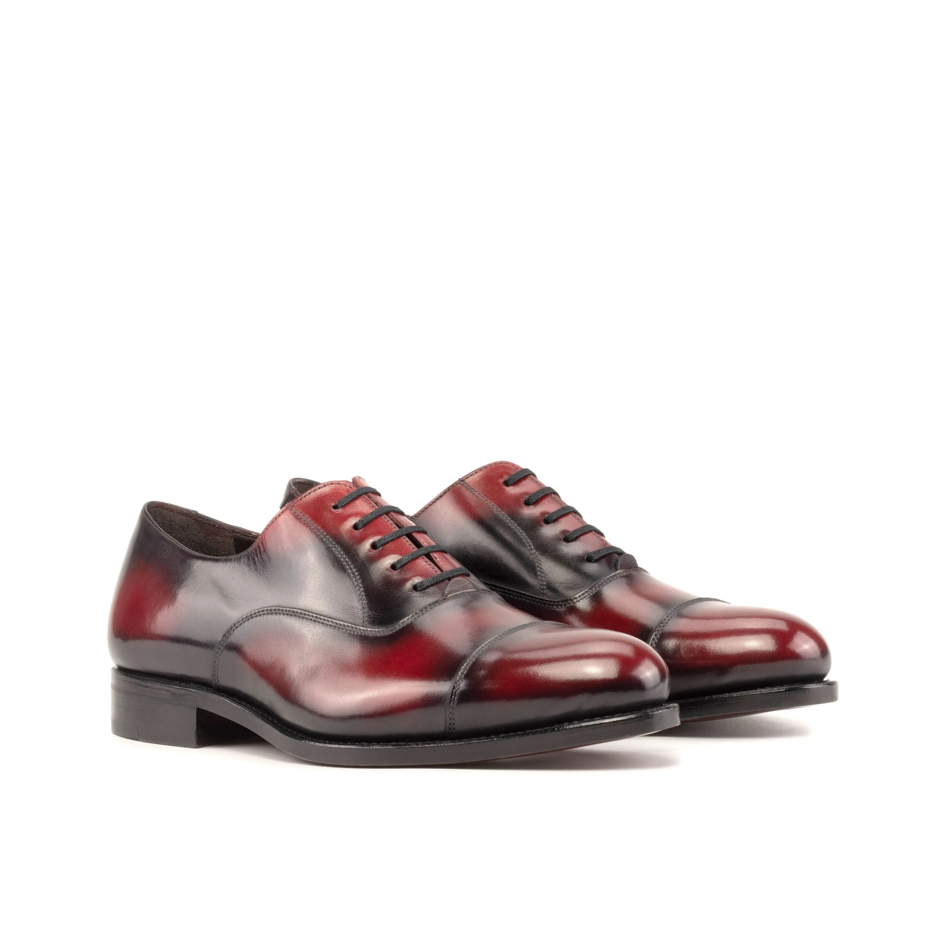 Gazi Patina Oxford shoes in burgundy leather