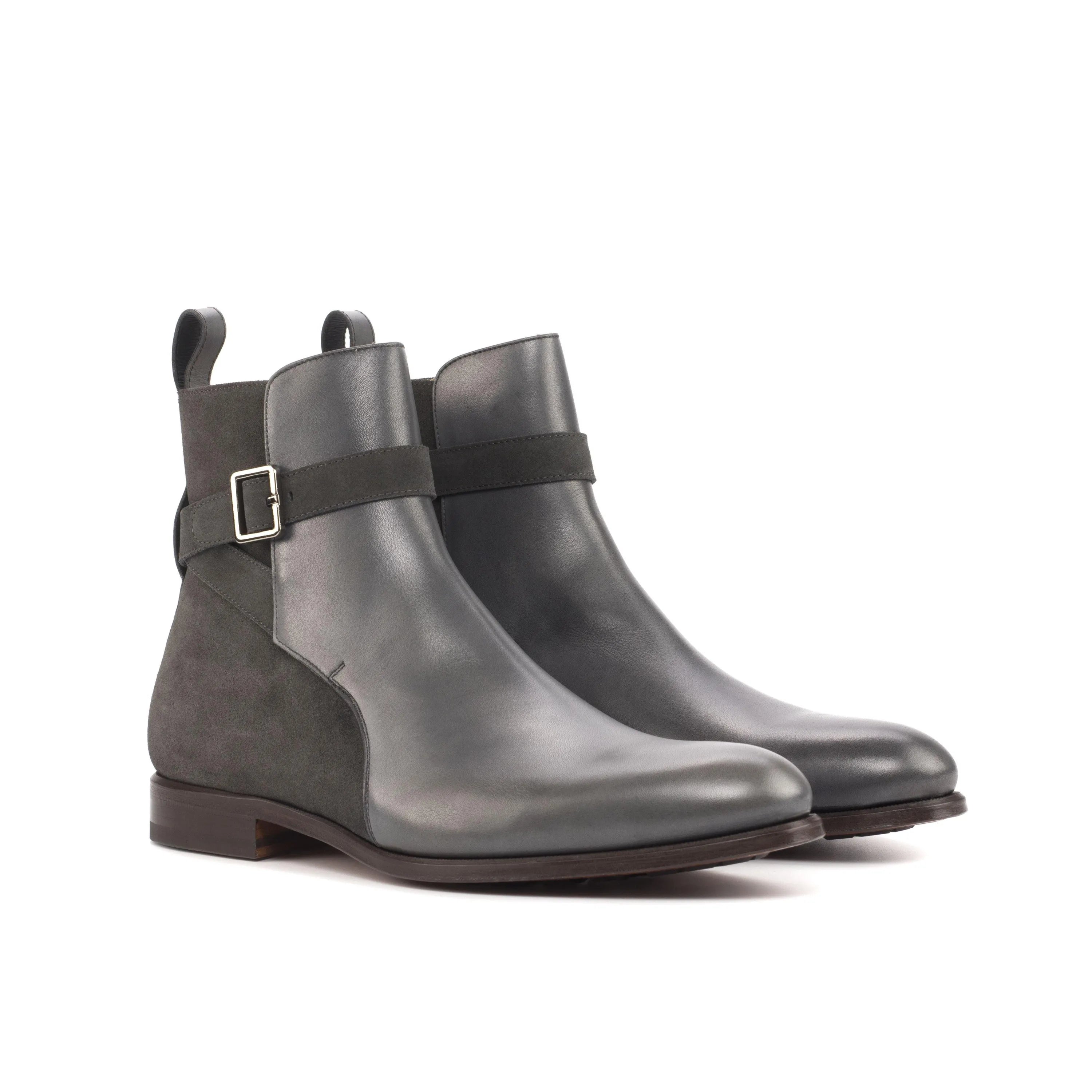 Giliano Jodhpur boots: pair of gray leather ankle boots