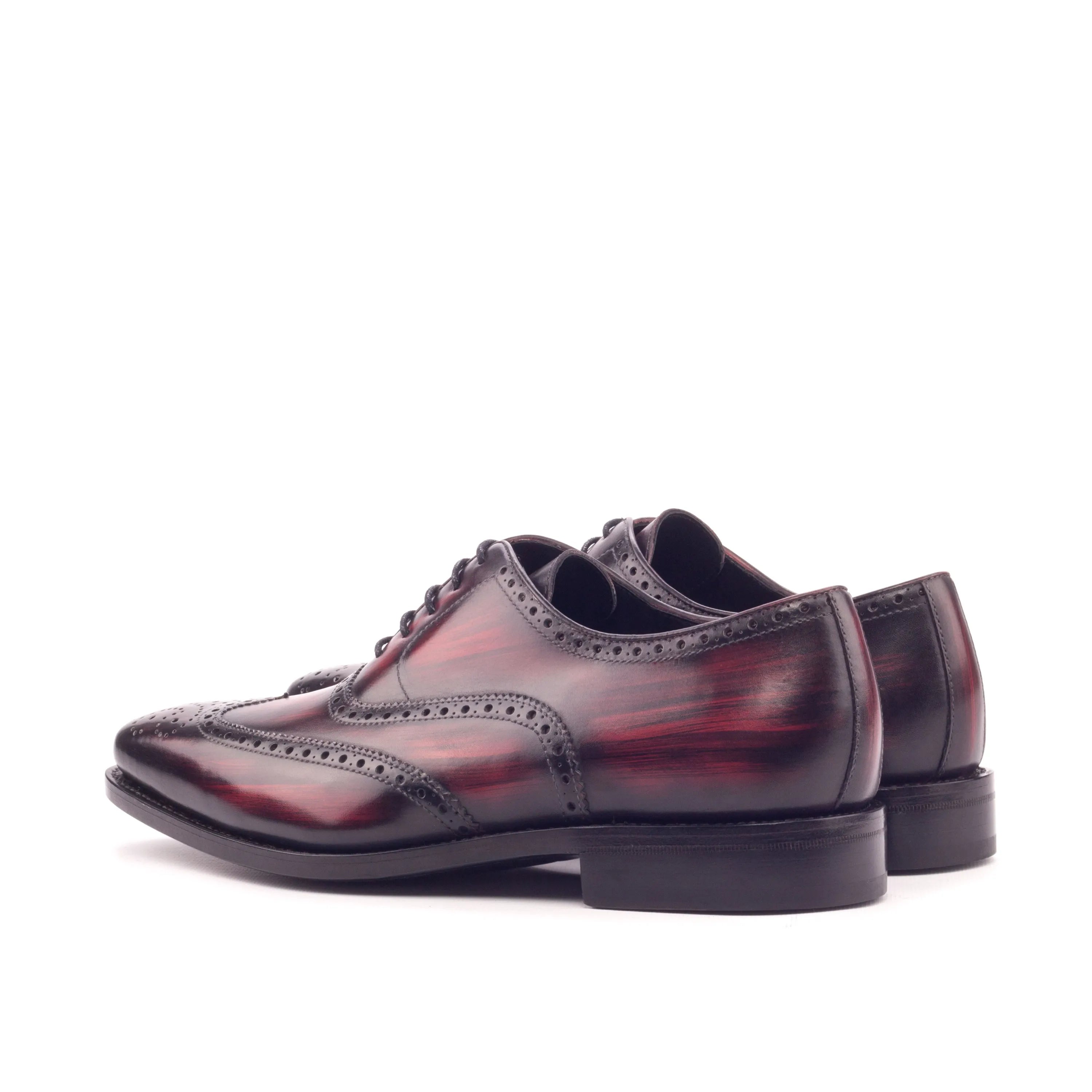 Gordin patina longwing blucher burgundy leather wingtip dress shoes