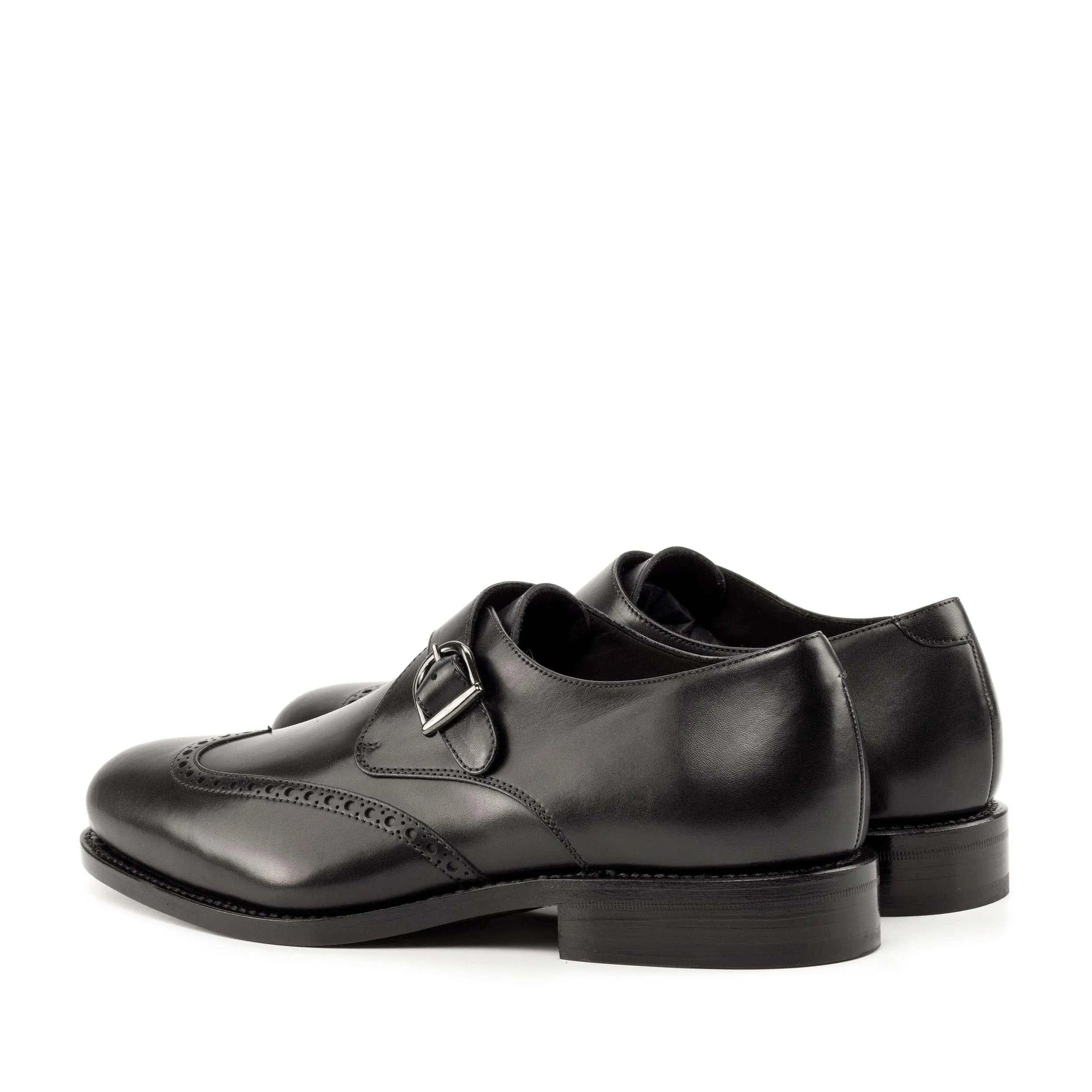 Gordon single monk black leather shoes, fast lane delivery in 3-5 business days