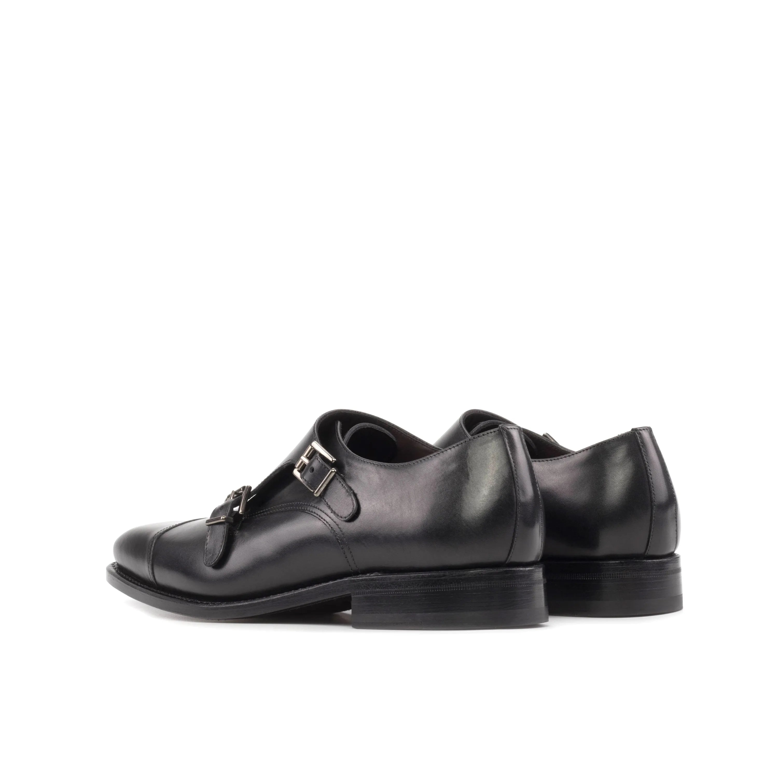 Havanas Double Monk black leather double monk strap shoes