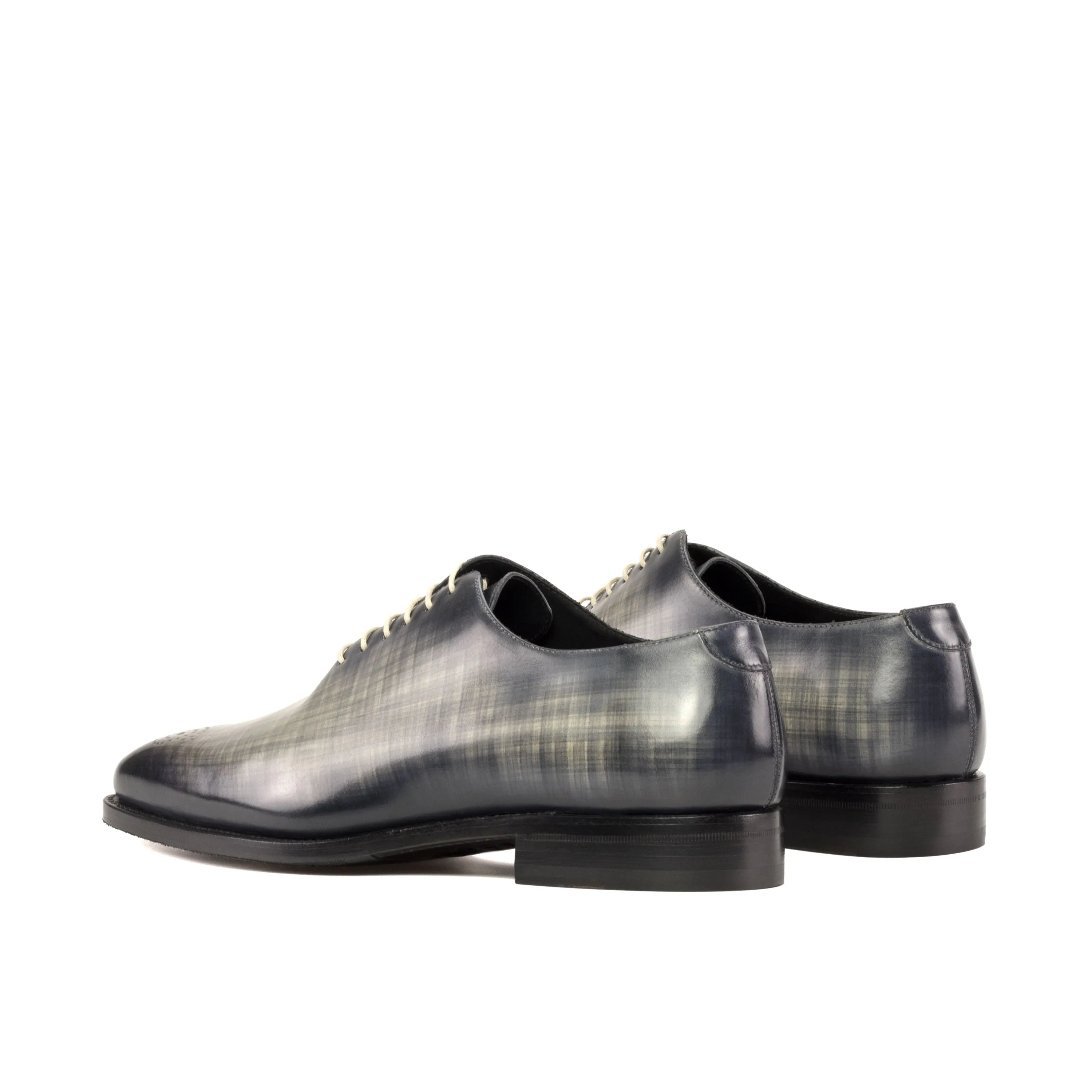 Gray Havier whole cut patina shoes II in leather