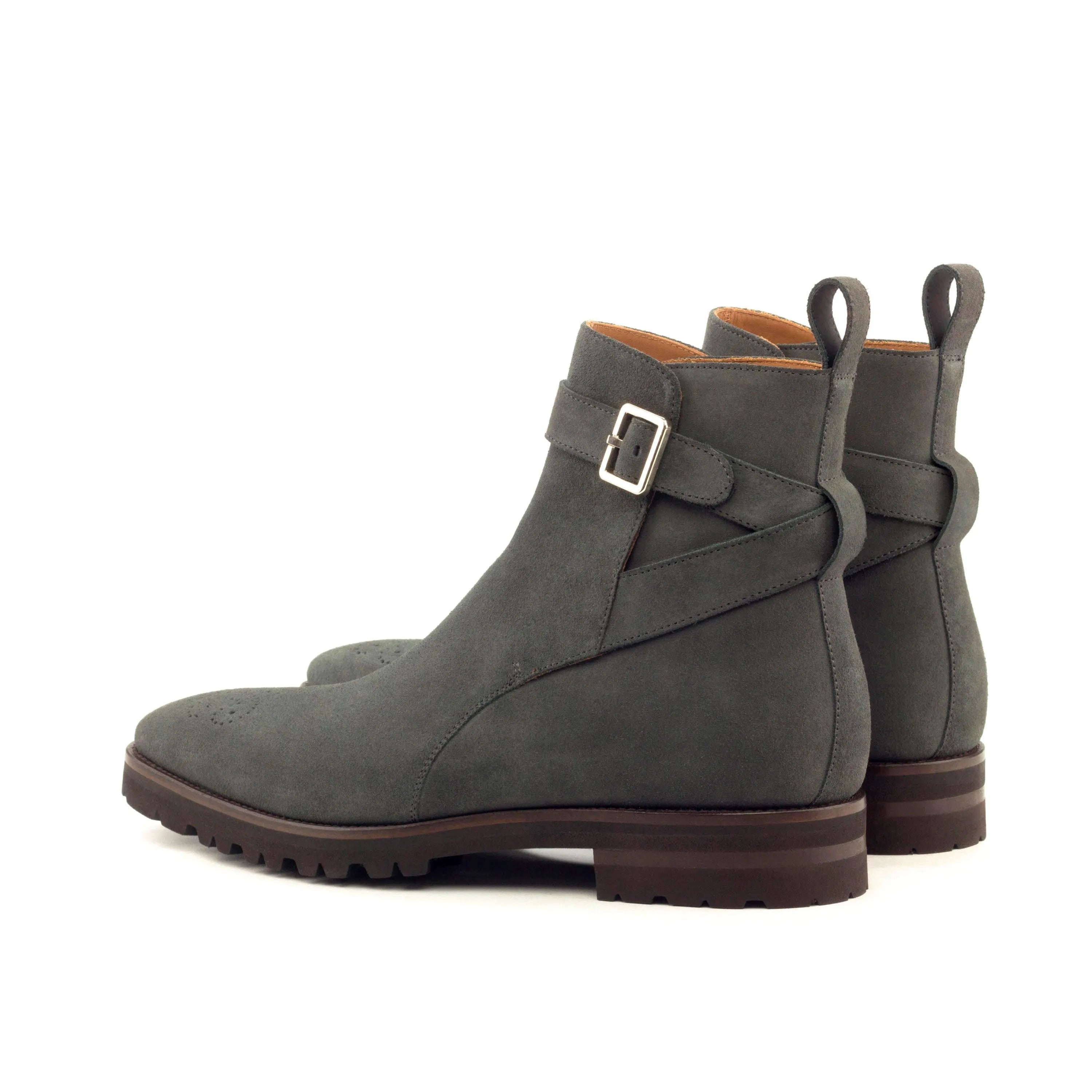Gray leather Herodotus Jodhpur Boots with buckle
