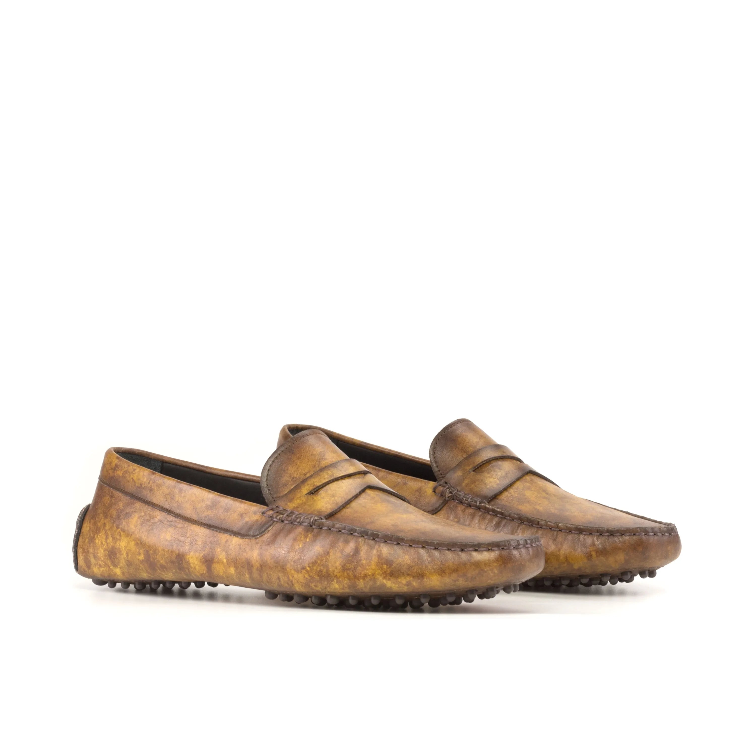 Herolds Patina Driver brown leather loafers pair