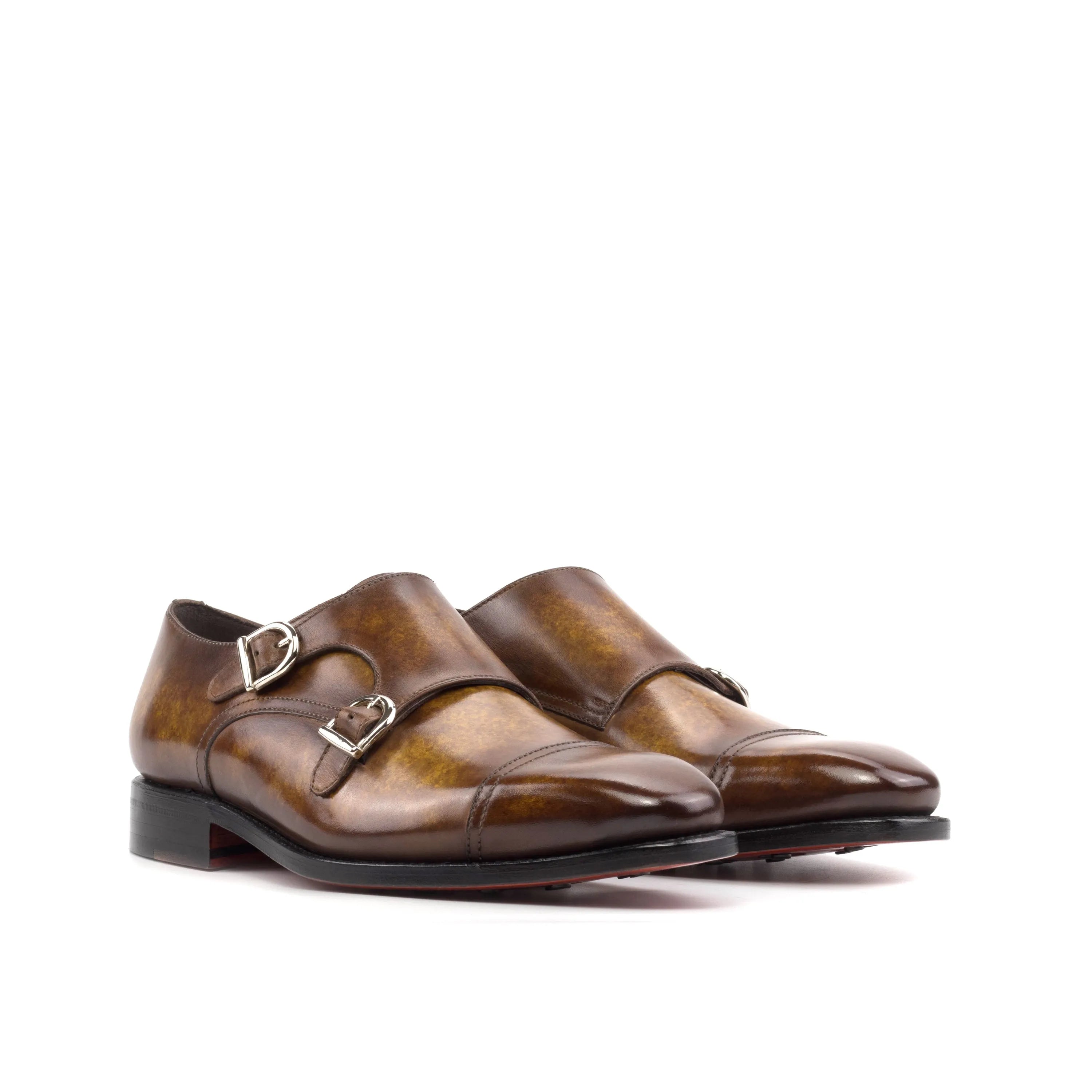 Imperial Patina Double Monk brown leather shoes back view