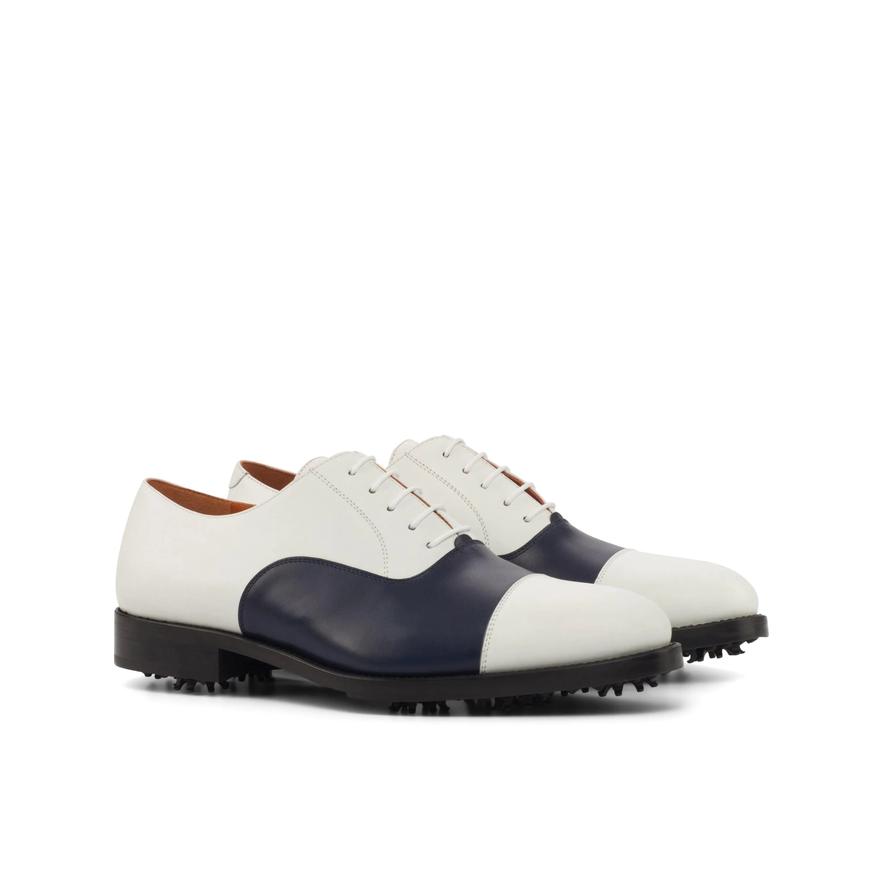 Island Oxford golf shoes II two-tone white box calf golf shoes
