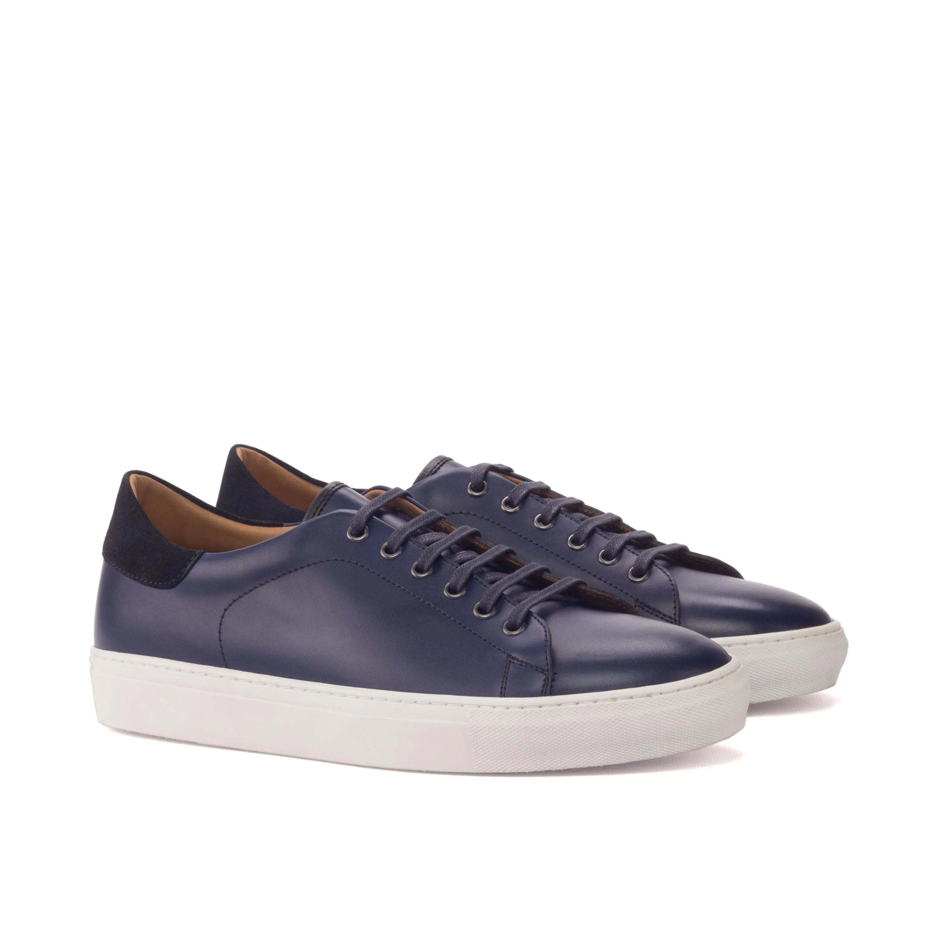 Pair of navy leather Jad Trainer sneakers