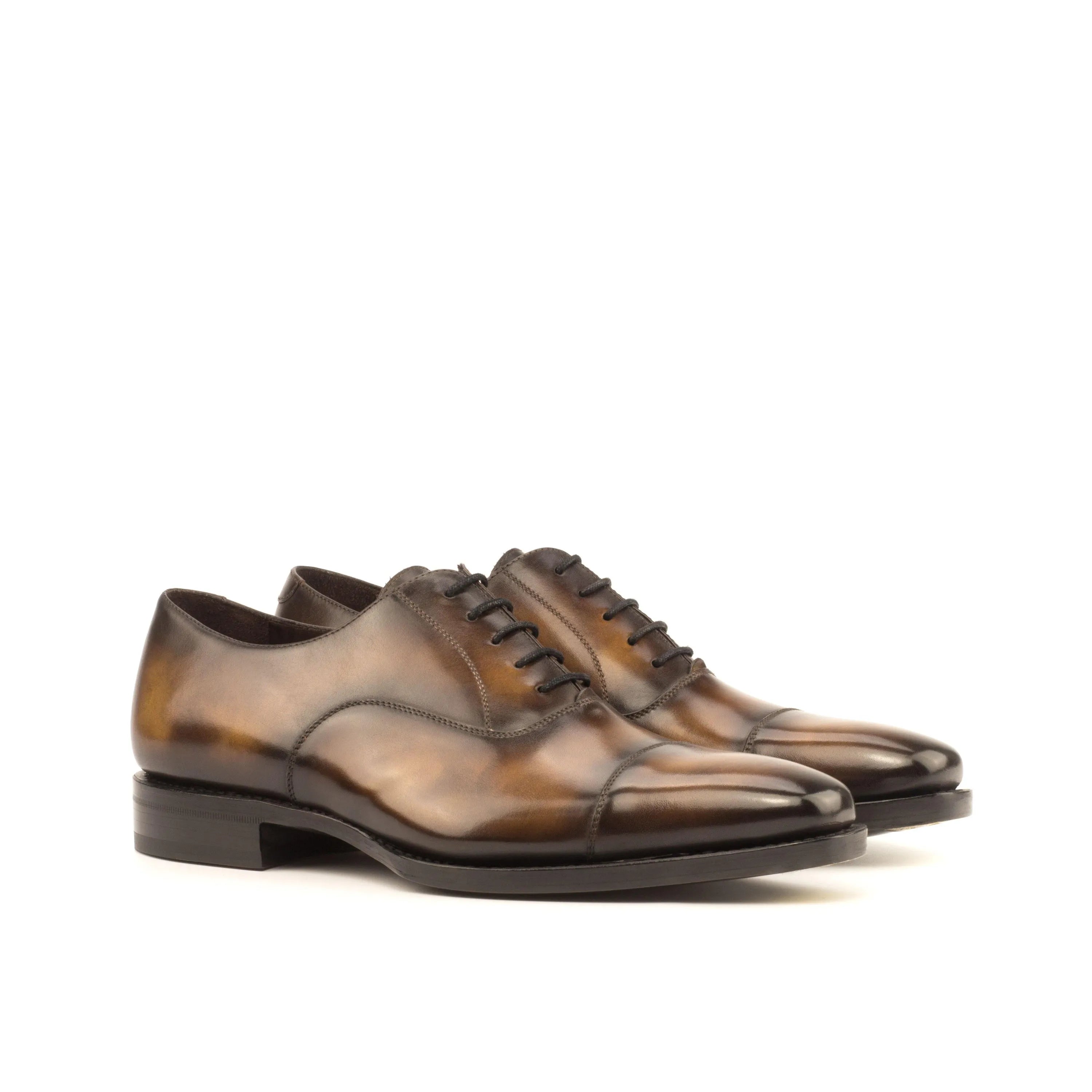 Jeriko Oxford Patina brown leather dress shoes