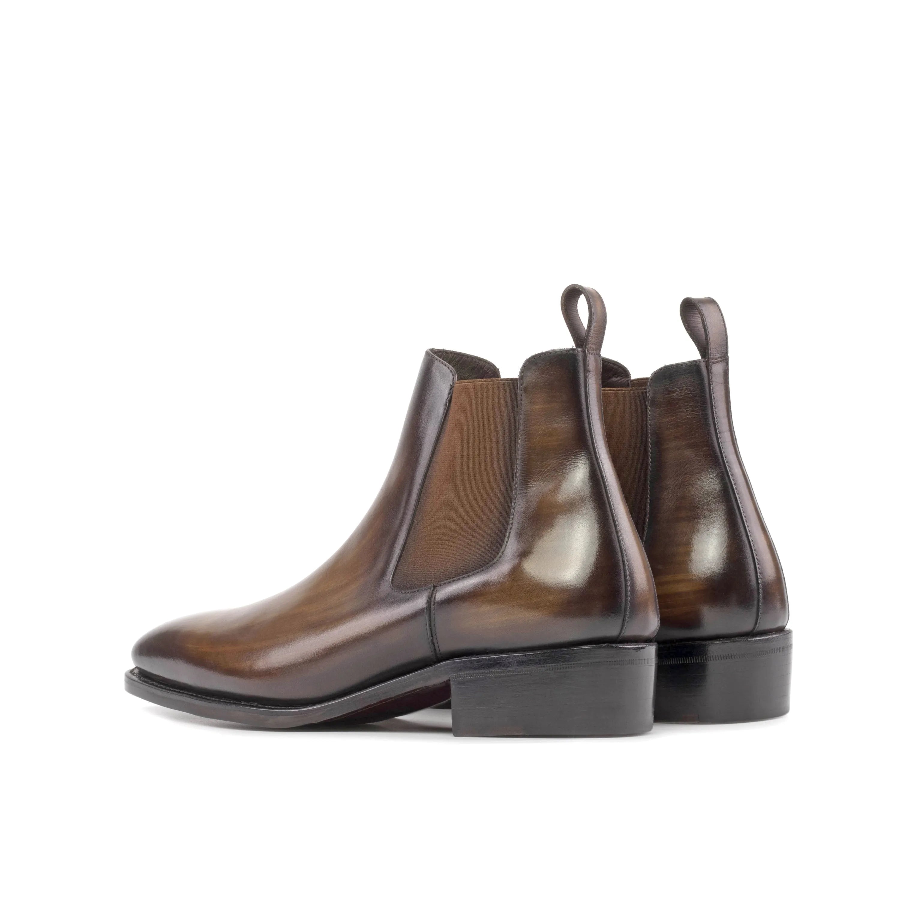 Kingcharl patina Chelsea boots in brown leather