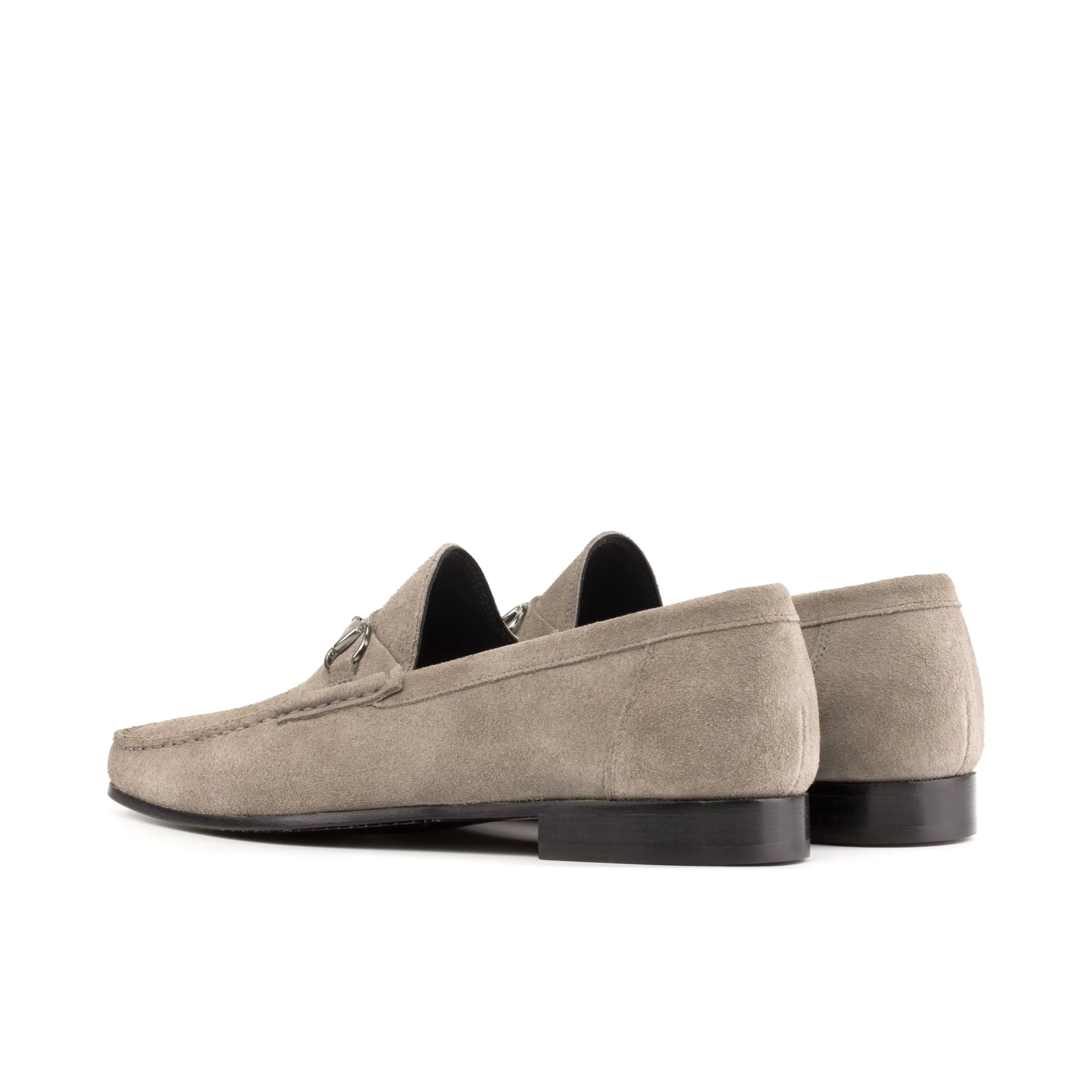 Lecee Moccasin gray suede loafers, luxury bespoke shoes for men