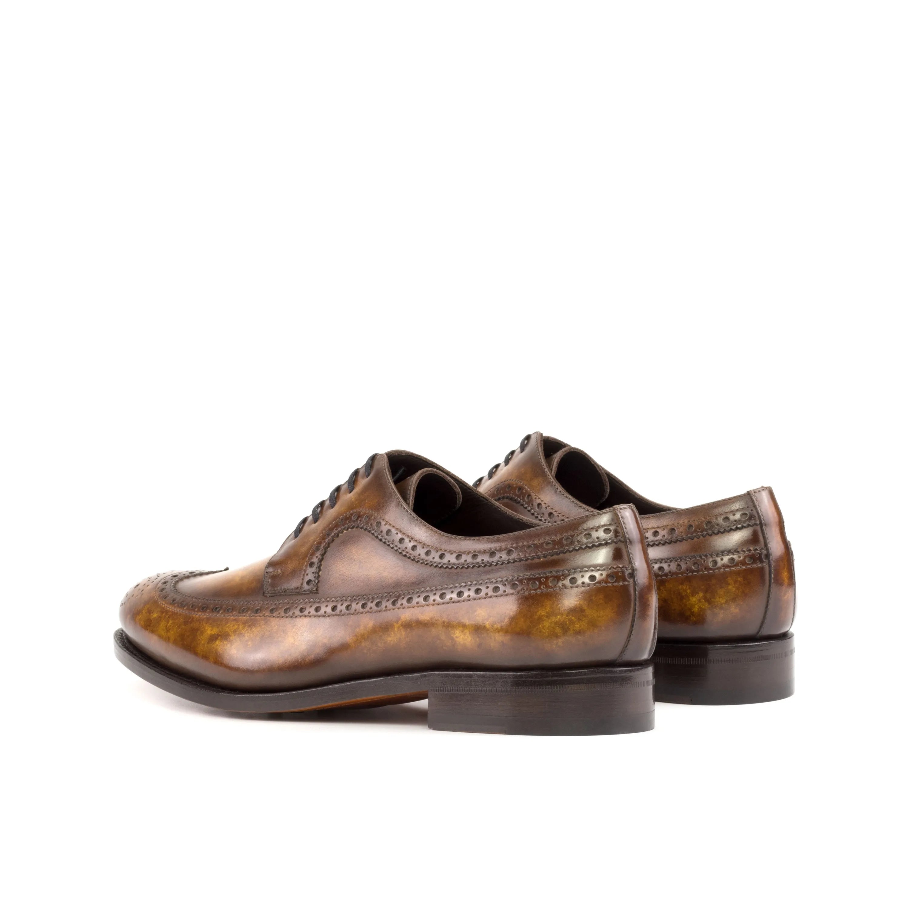 Brown Legend Patina Longwing Blucher wingtip dress shoes