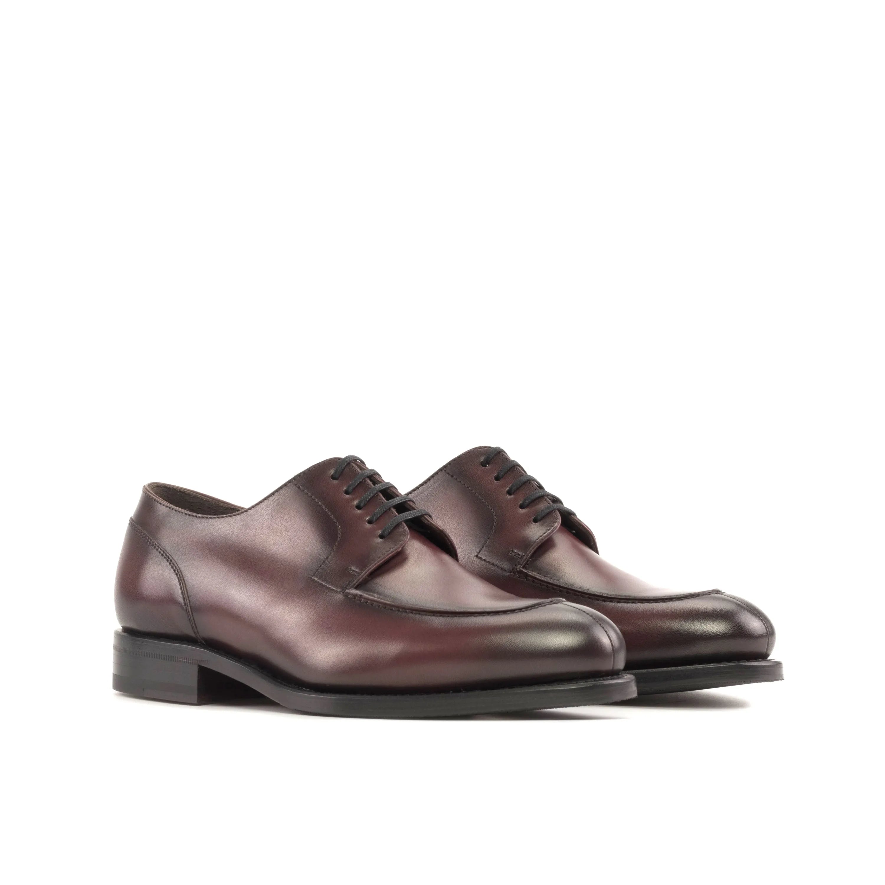 Luginos derby split toe burgundy leather dress shoes