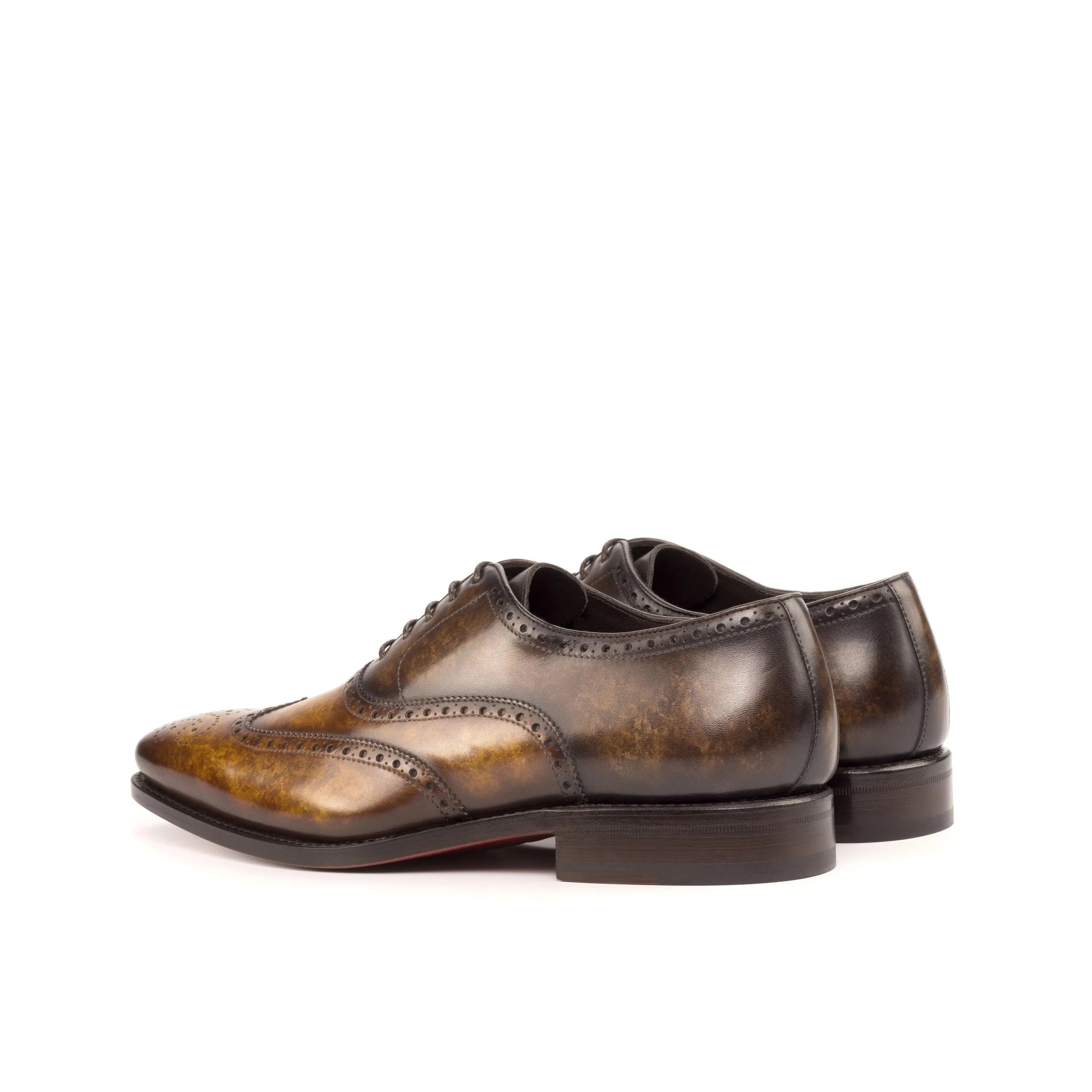 Luie Patina full brogue brown leather wingtip dress shoes