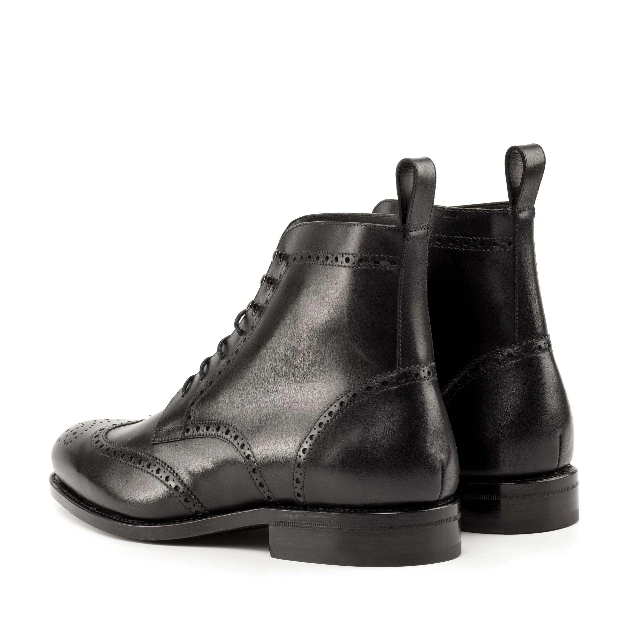 Luis Military Brogue Boots black leather wingtip military brogue boots