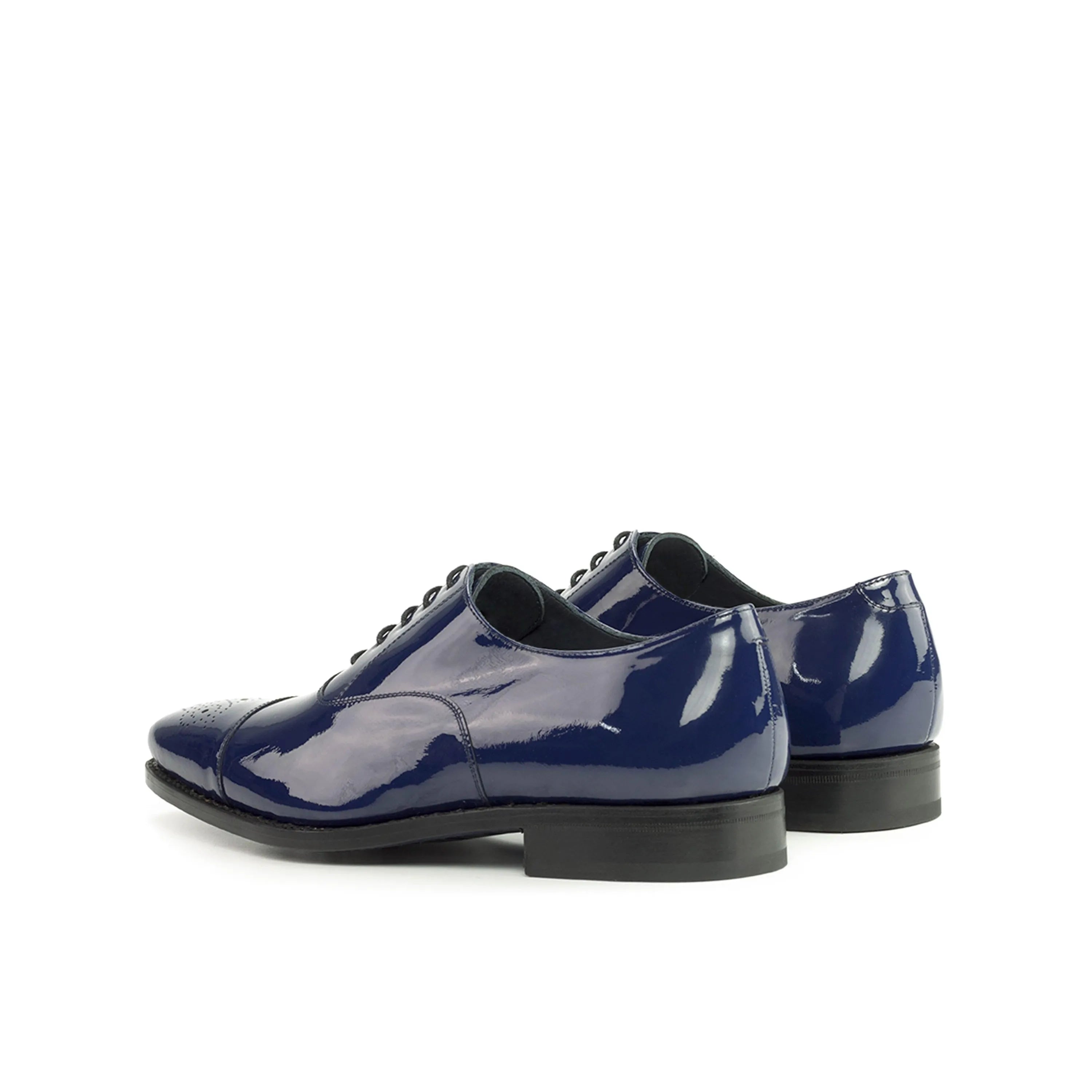 Shiny blue Lusio Oxford Shoes II with leather sole