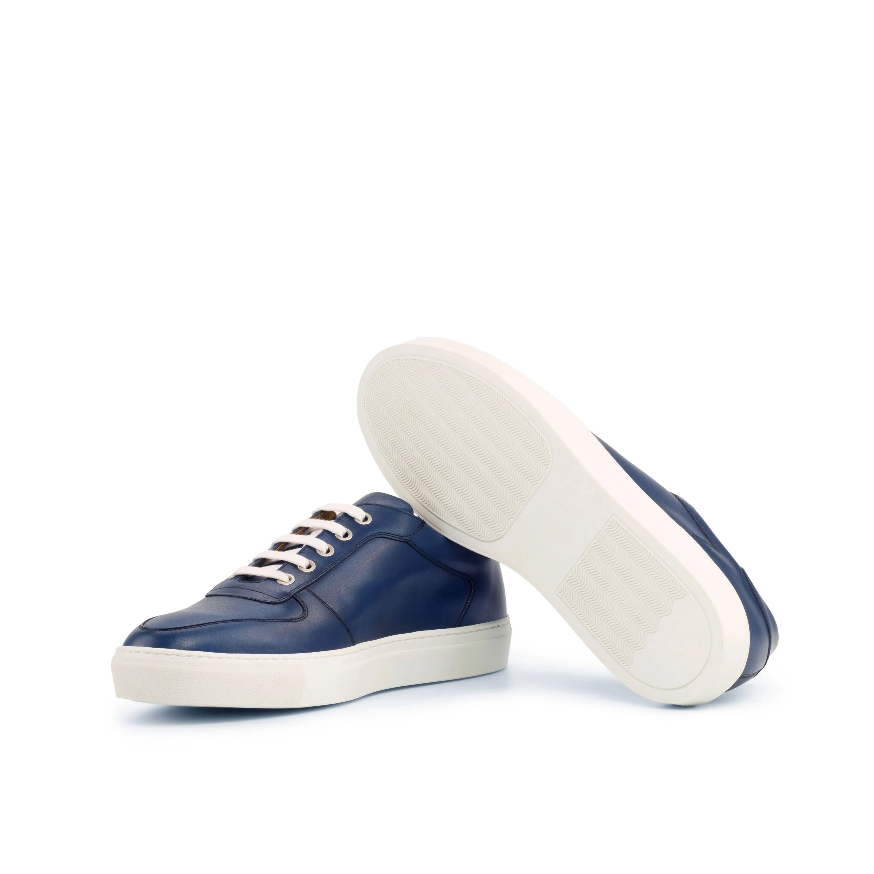 Markey77 low navy leather trainer sneaker for men