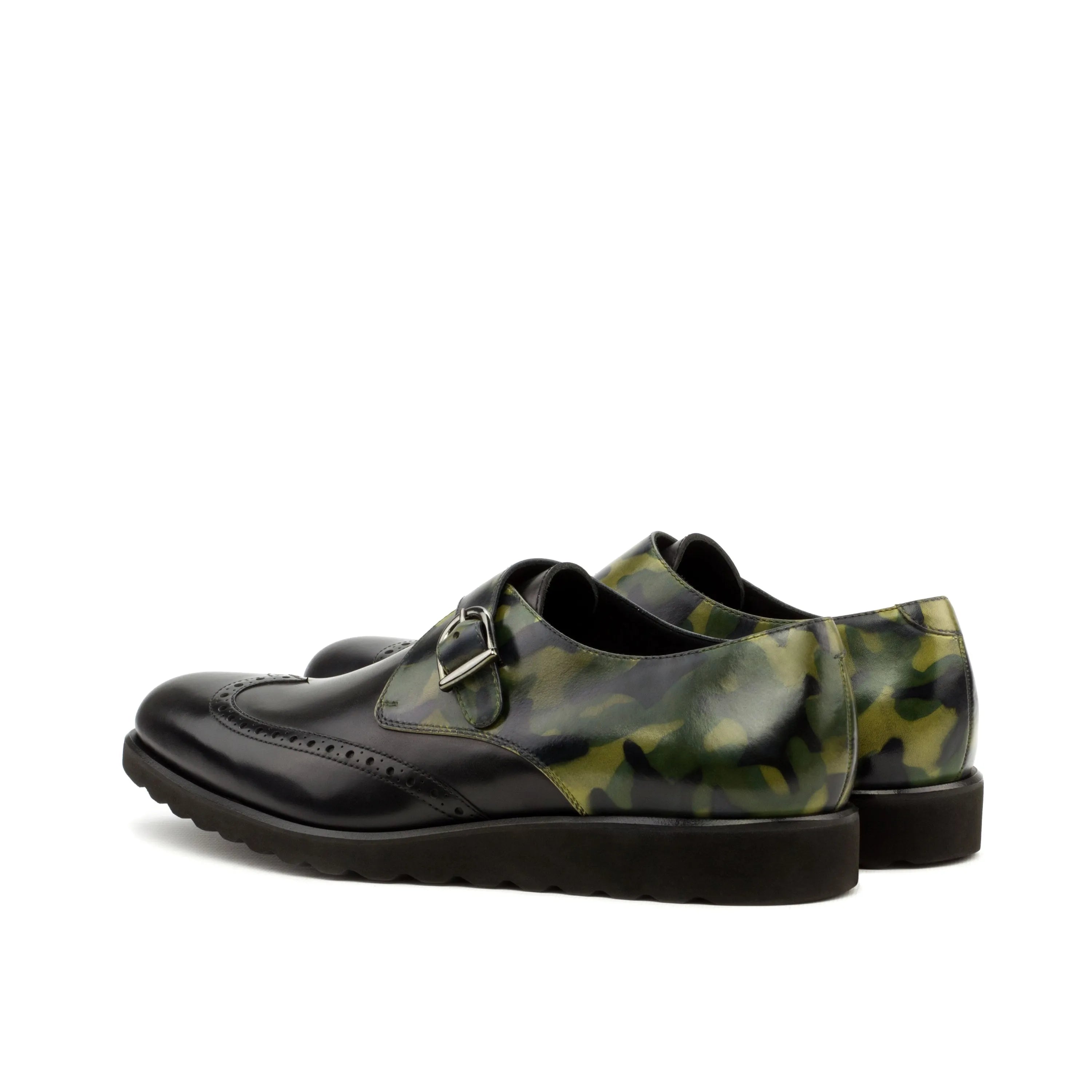 Mason Patina Single Monk camouflage-patterned shoes