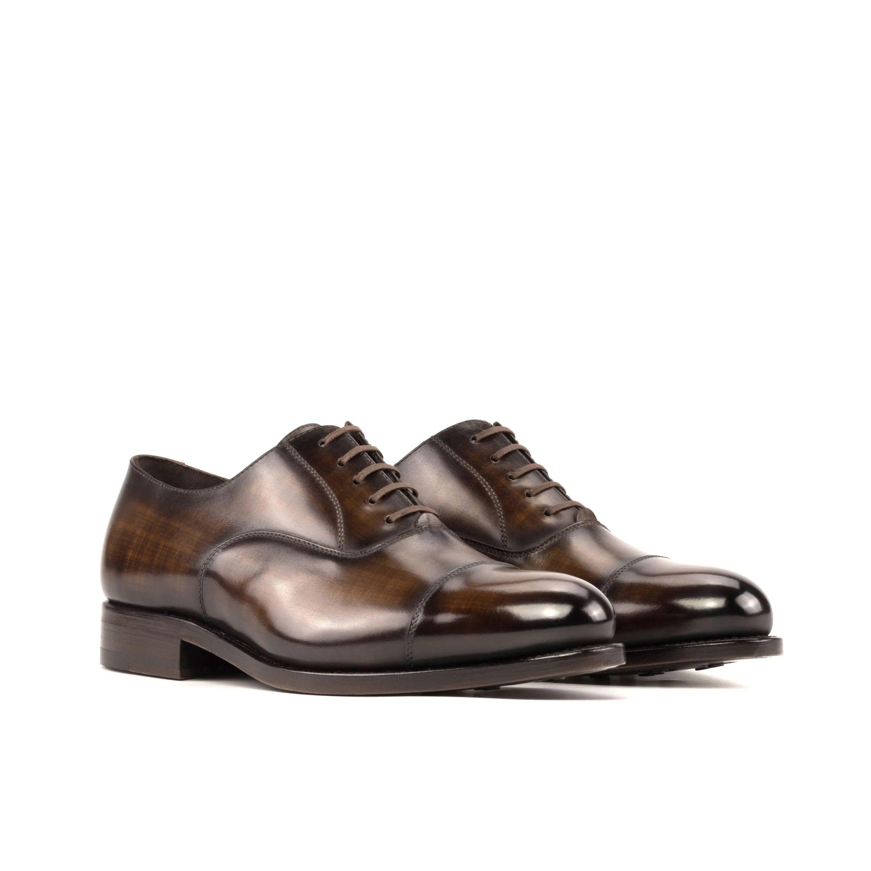 Pair of Mavrick Patina Oxford shoes in brown leather