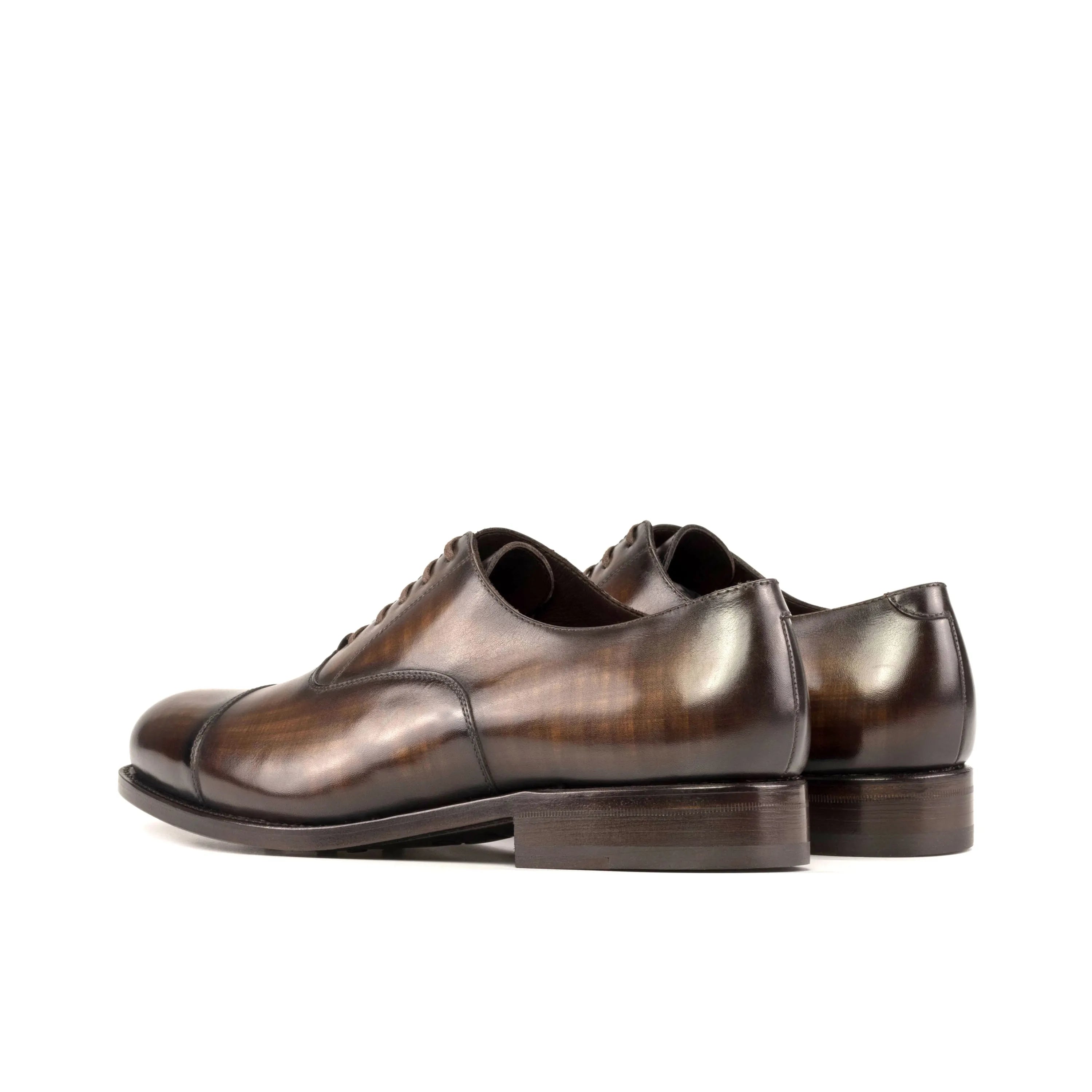 Pair of brown leather Mavrick Patina Oxford shoes