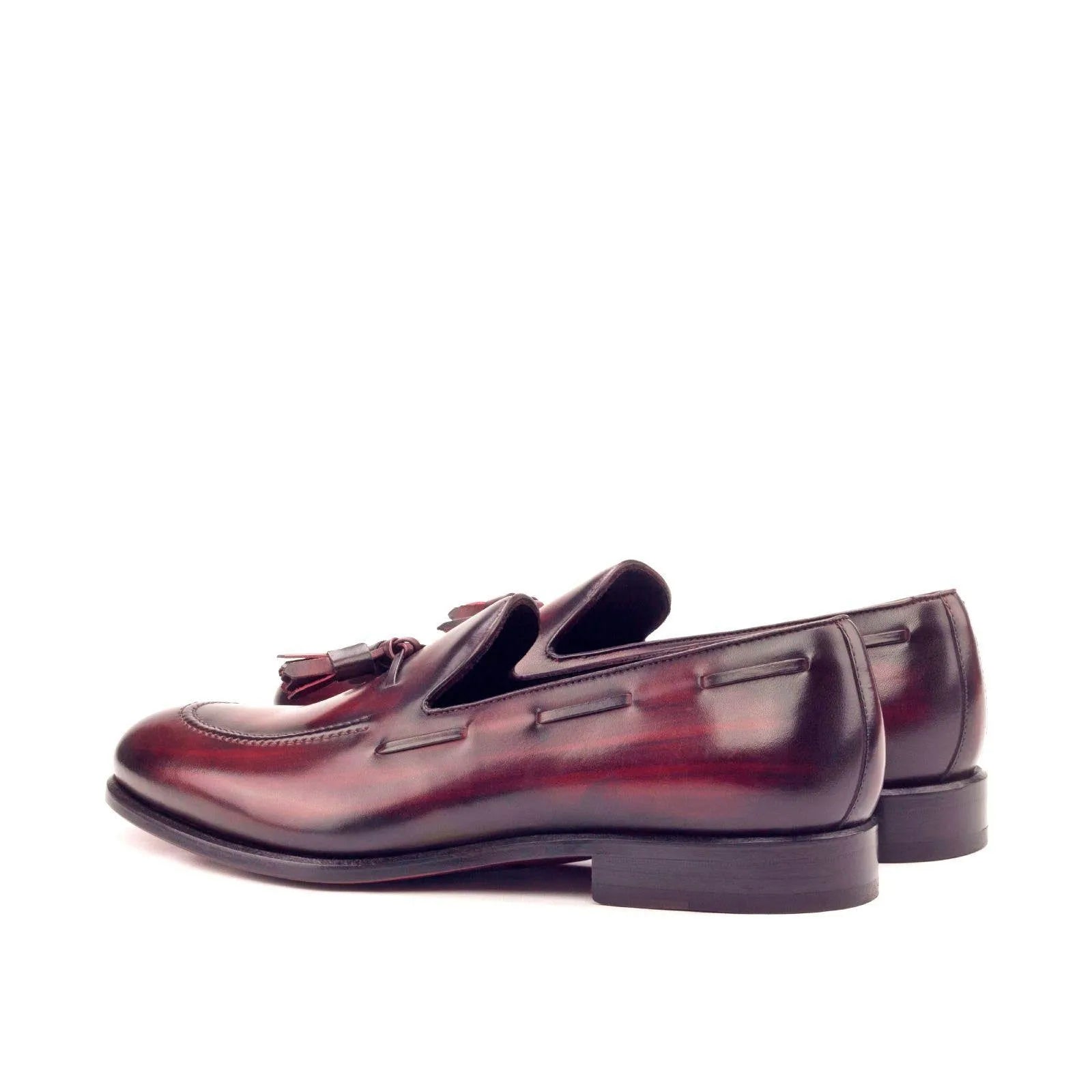 MDF Patina loafers in burgundy leather with tassels