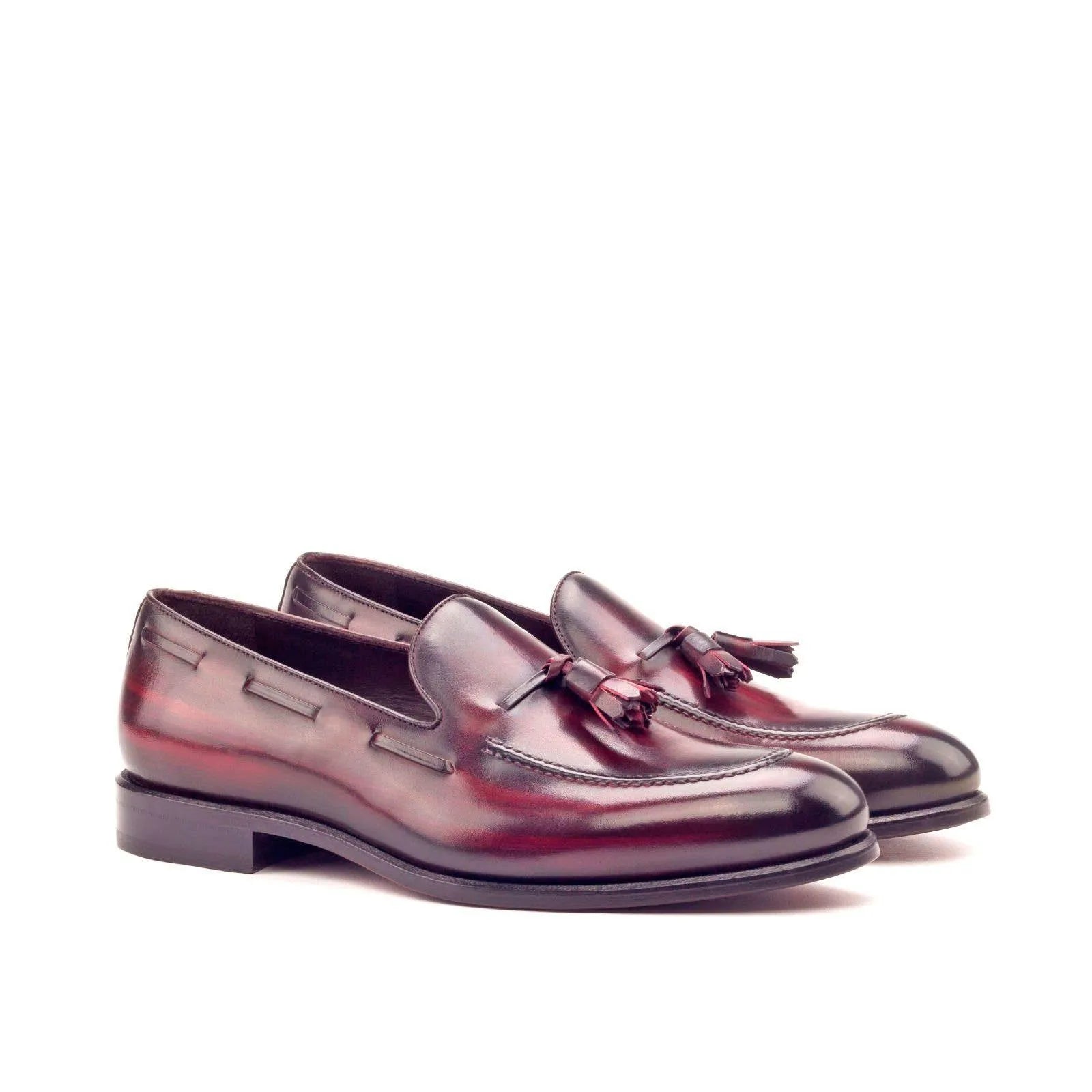 MDF Patina loafers in burgundy leather with tassels