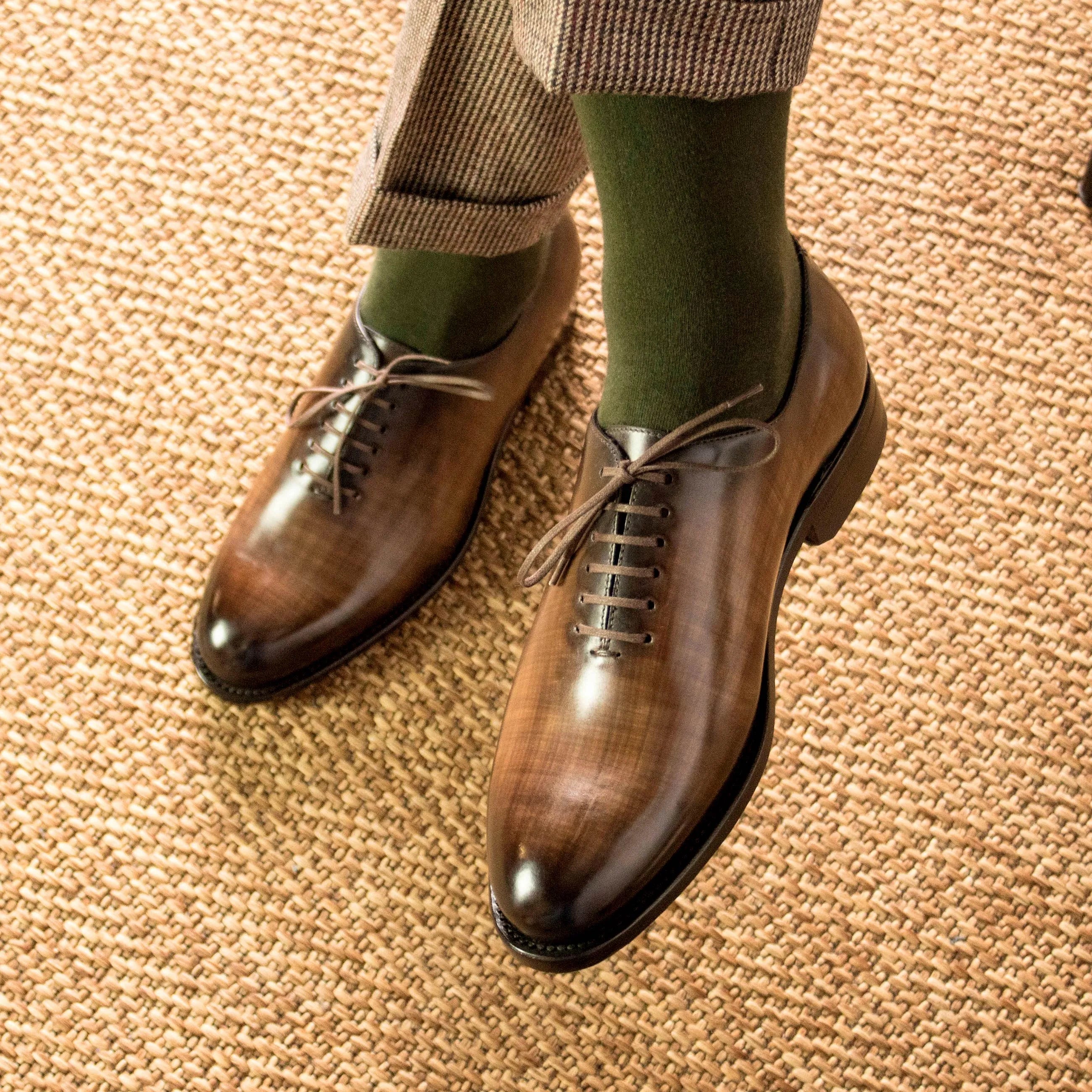 Brown leather Mozart Patina Wholecut shoes II