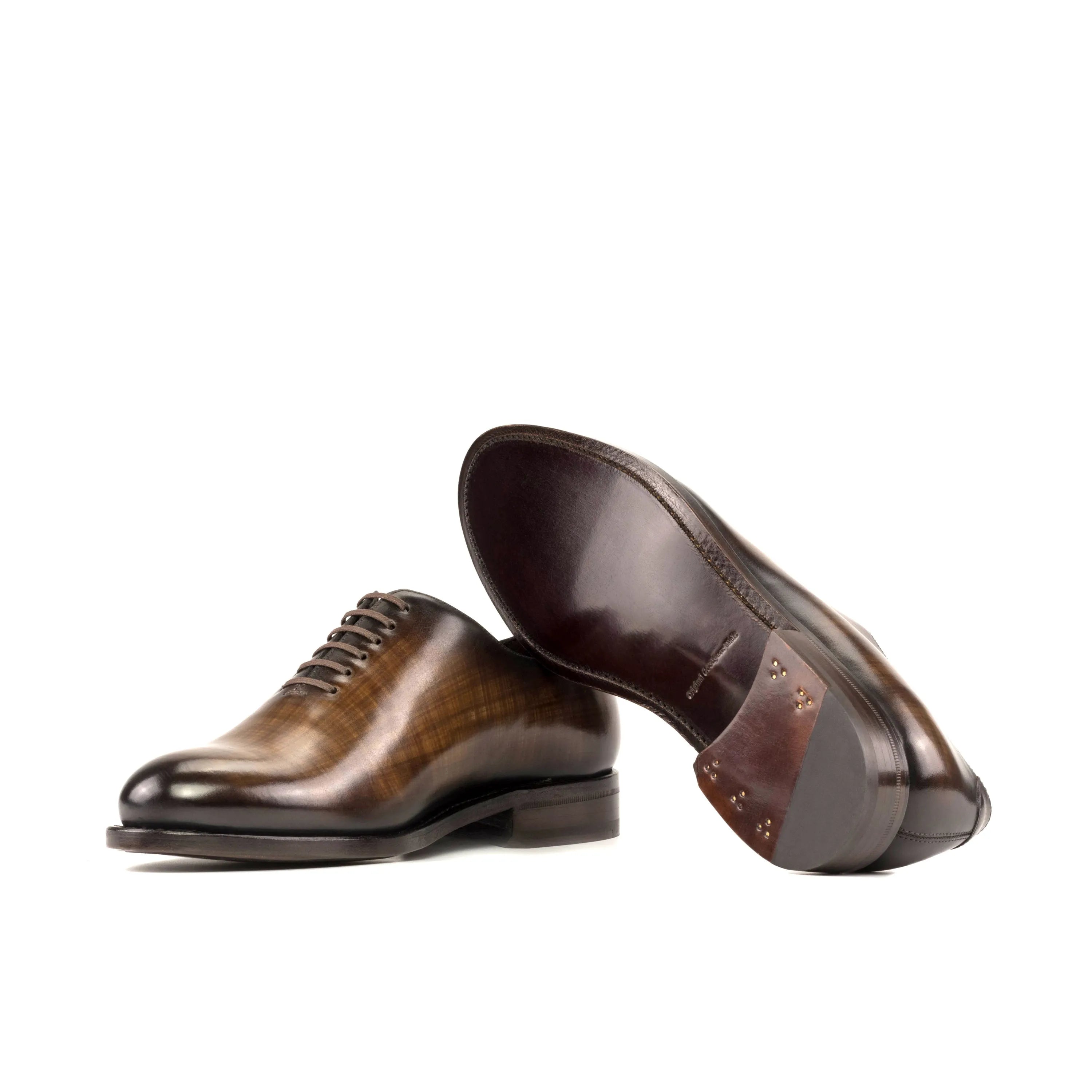 Pair of brown leather Mozart Patina Wholecut shoes II