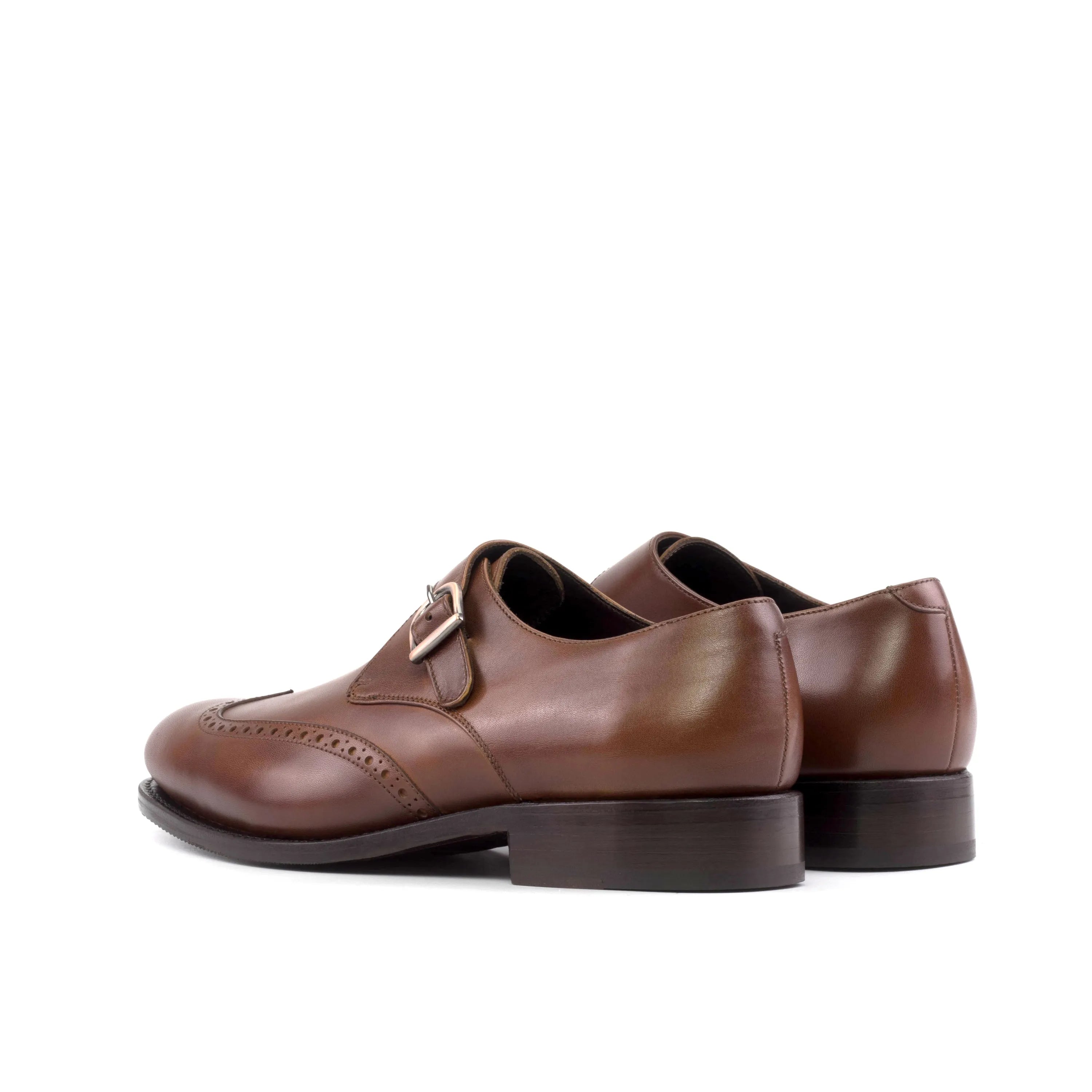 Noble Single Monk brown leather monk strap shoes